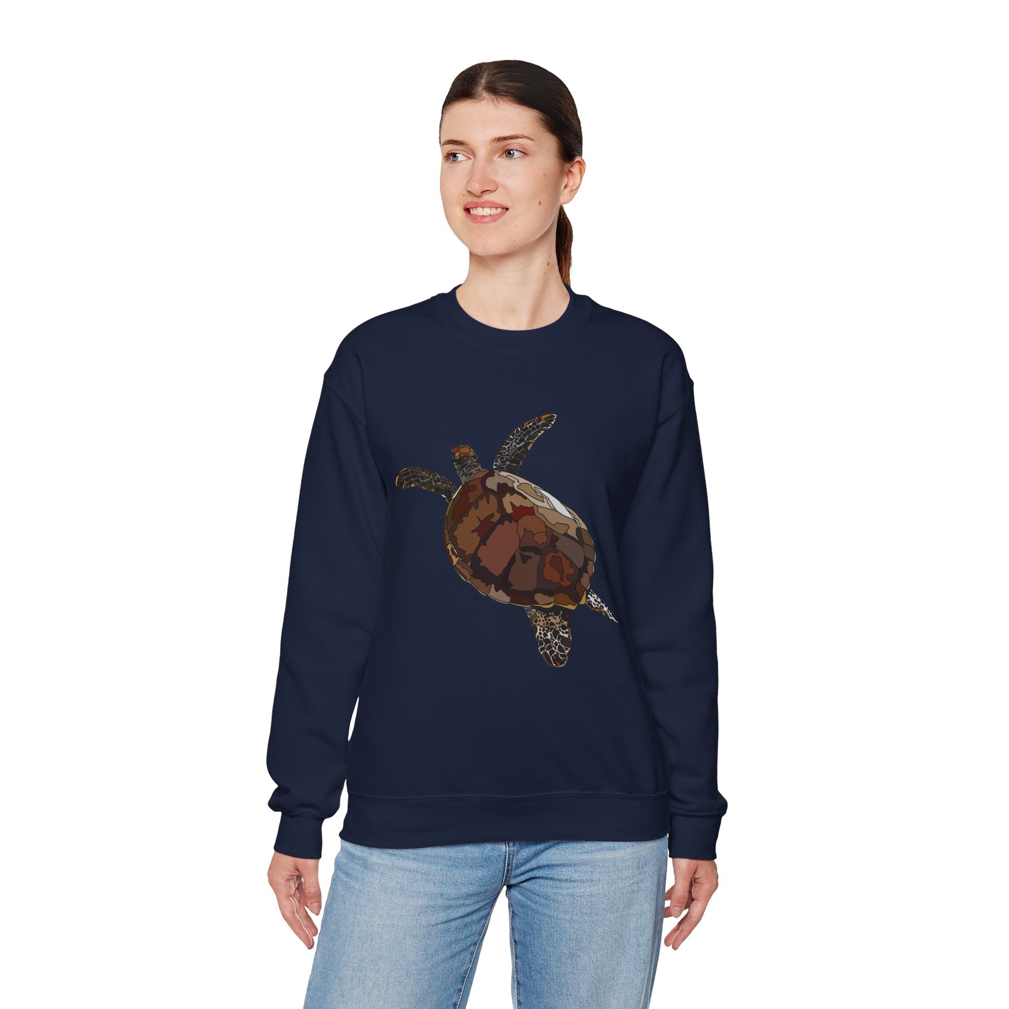 Green Turtle Sweatshirt | Unisex Heavy Blend™ Crewneck Printify