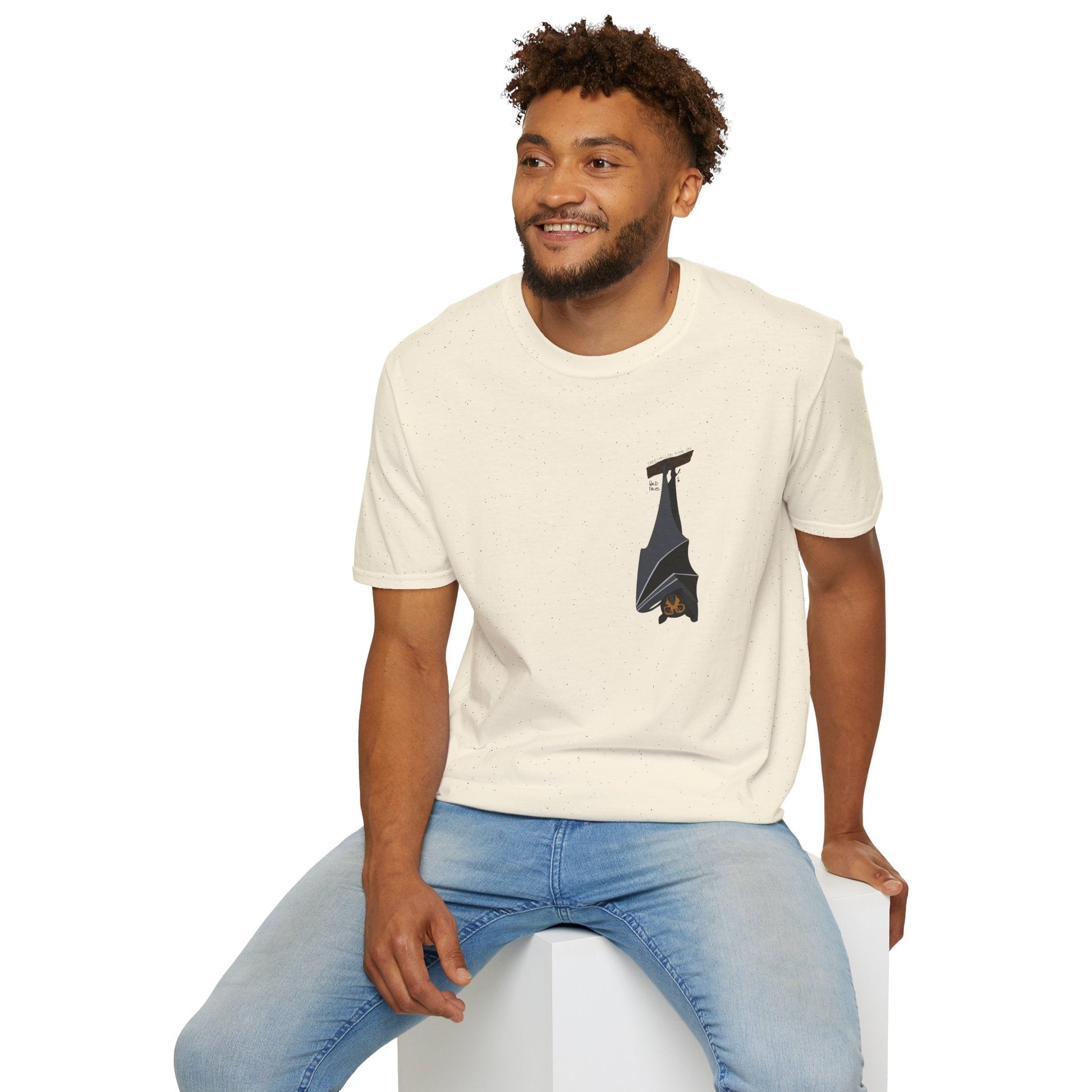 Spectacled Flying Fox - Small design - Unisex Softstyle T-Shirt Printify