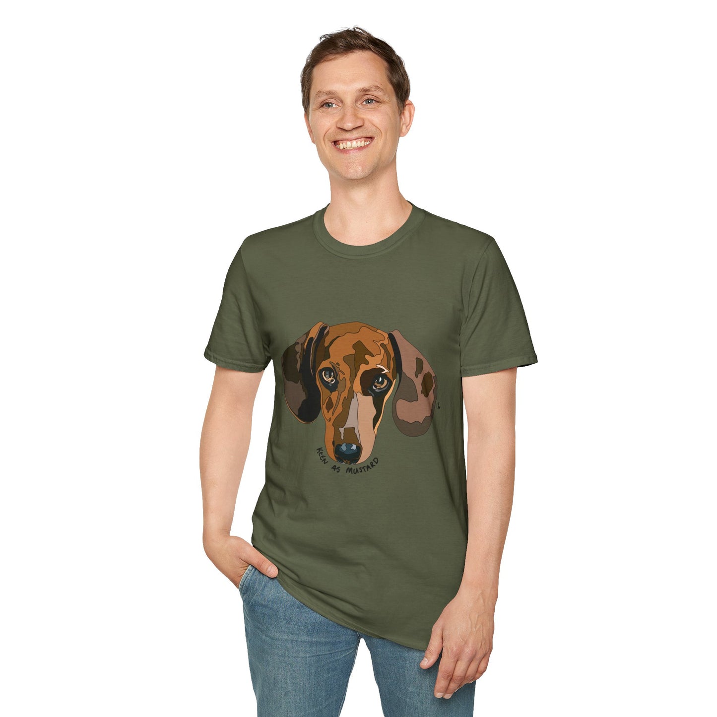 Dachshund (Keen as mustard) - Unisex Softstyle T-Shirt
