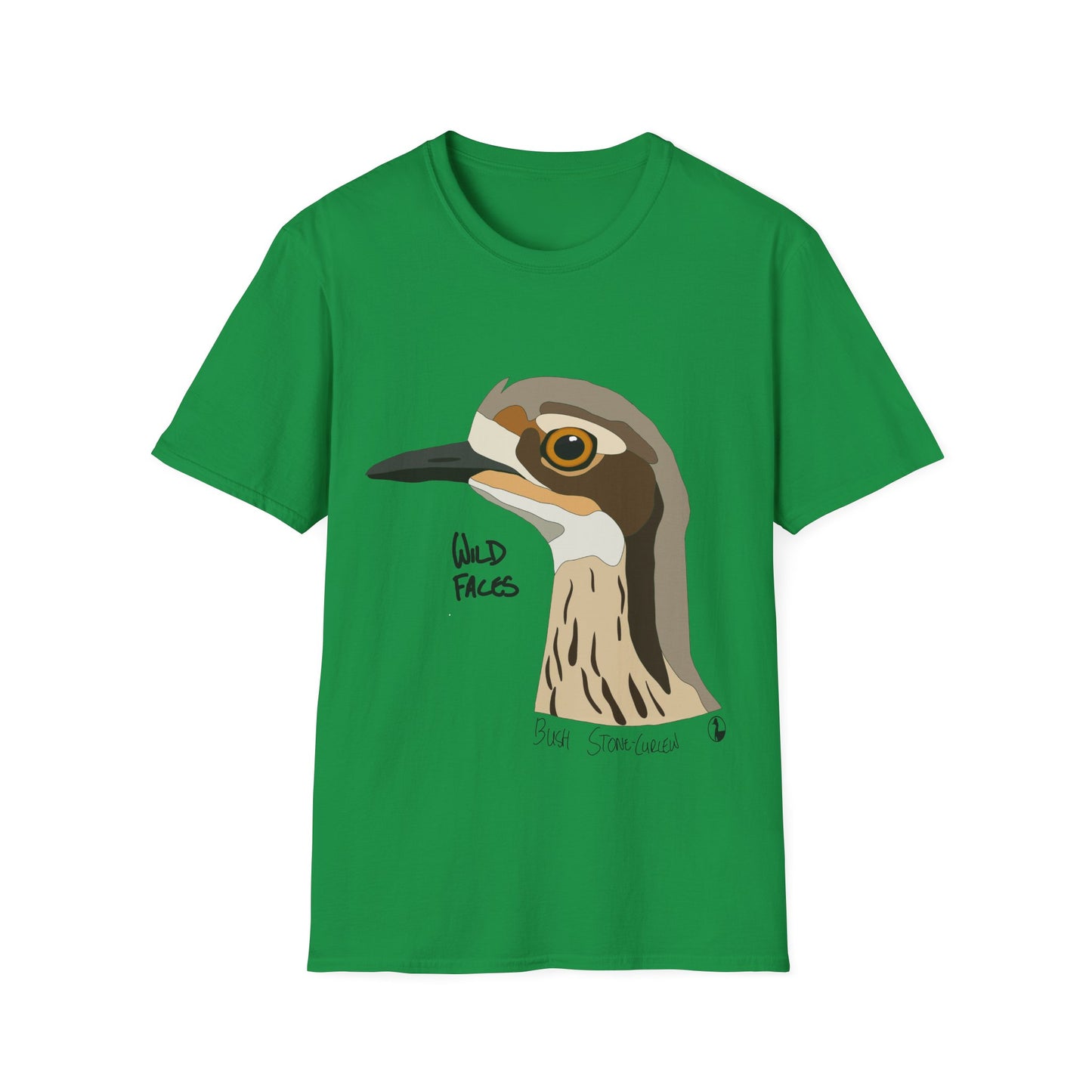 Bush Stone-curlew Head - Unisex Softstyle T-Shirt