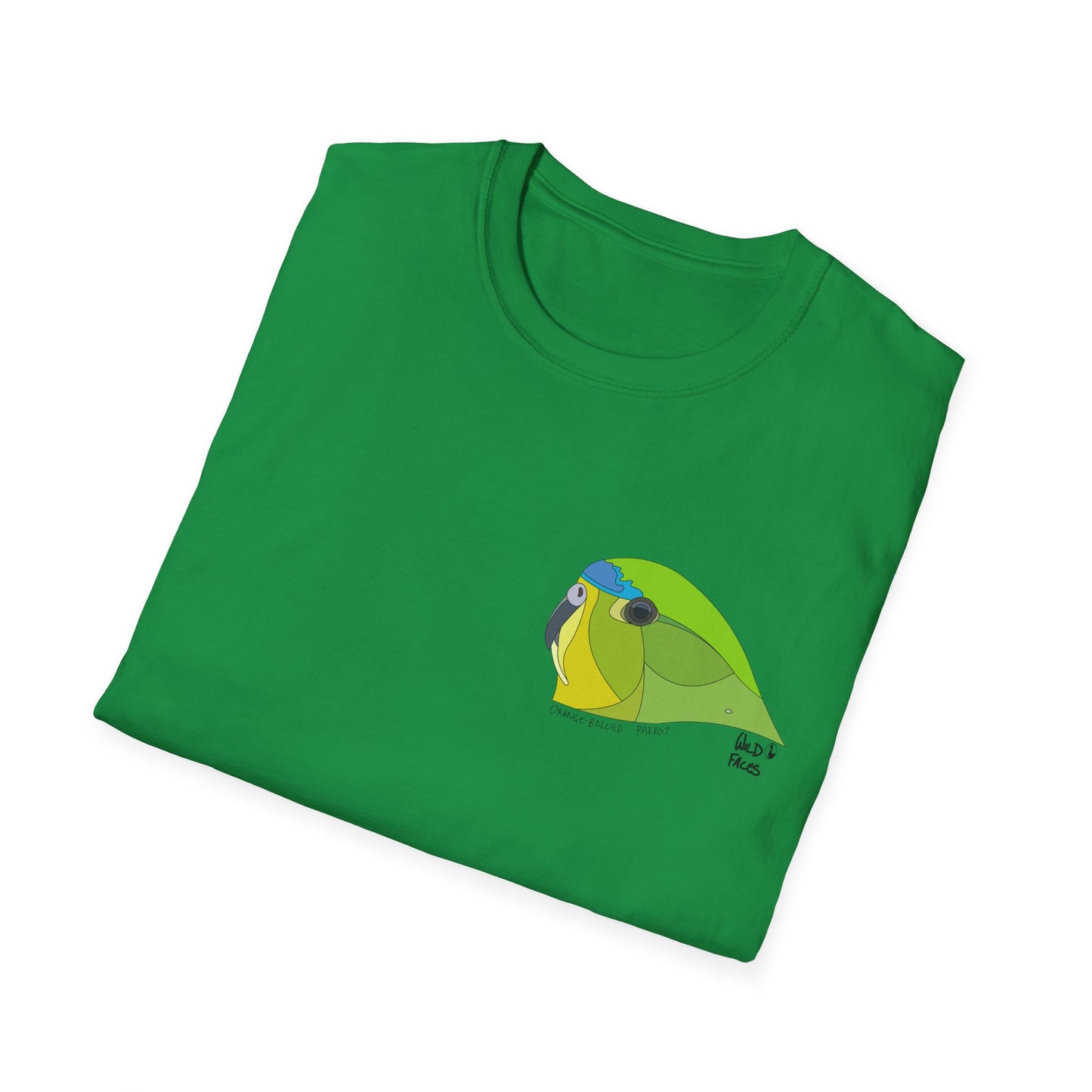 Orange-bellied Parrot - Small design- Unisex Softstyle T-Shirt