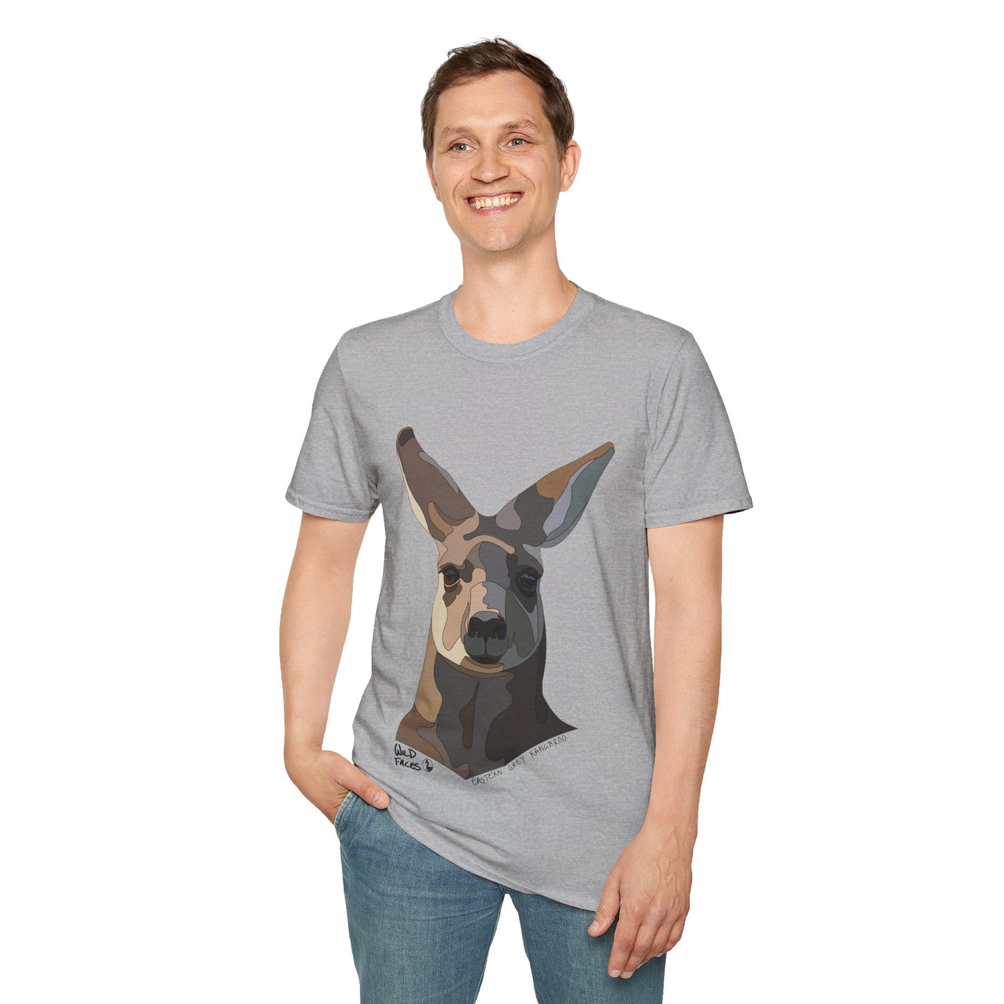 Eastern Grey Kangaroo - Unisex Softstyle T-Shirt Printify