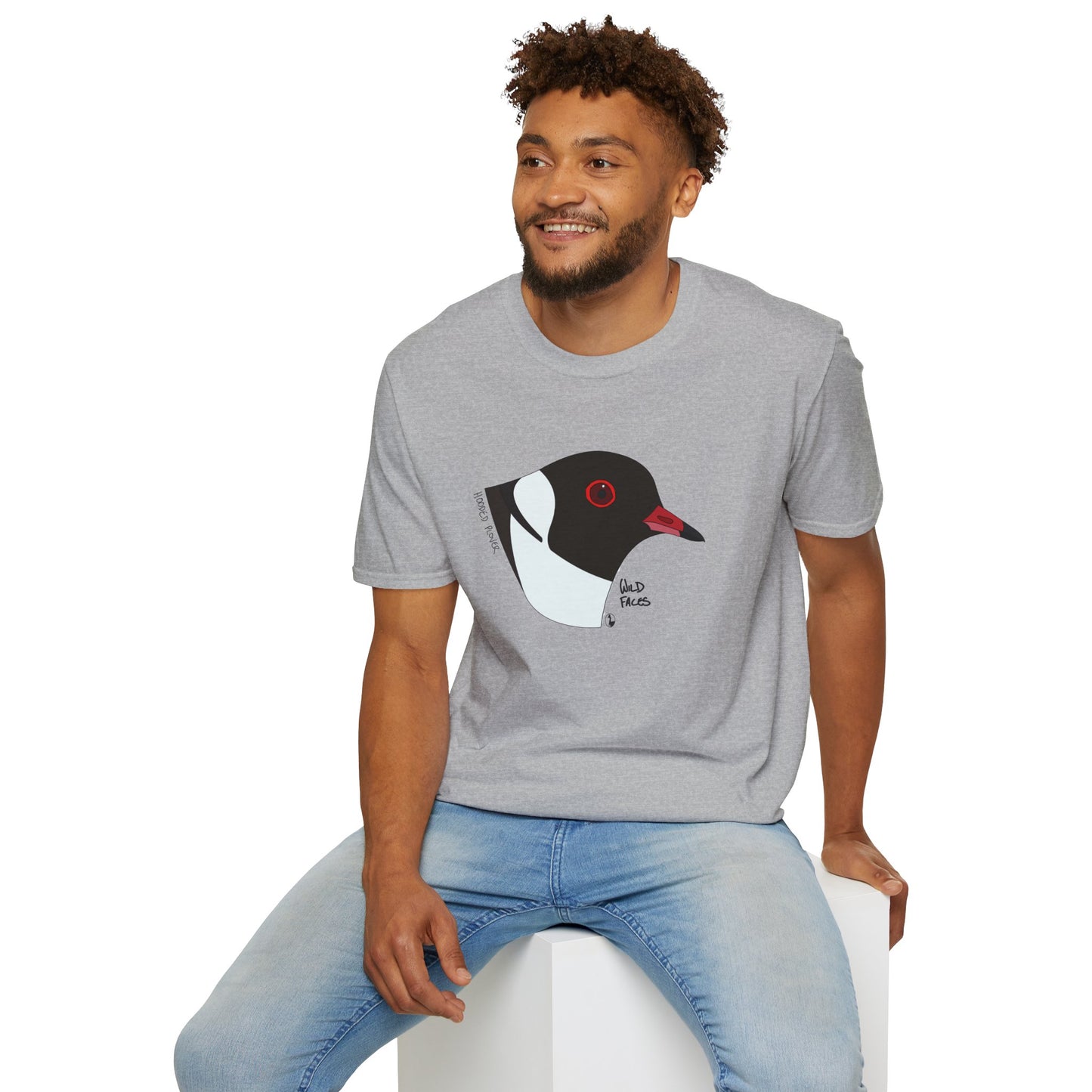 Hooded Plover Head- Unisex Softstyle T-Shirt