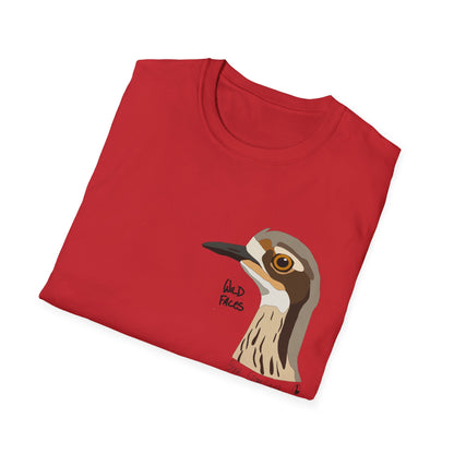 Bush Stone-curlew Head- Small design - Unisex Softstyle T-Shirt