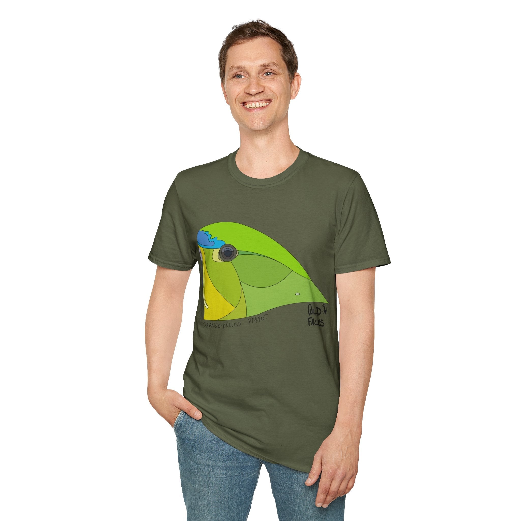 Orange-bellied Parrot - Unisex Softstyle T-Shirt Printify