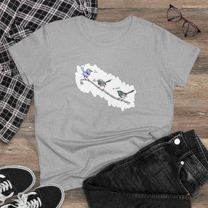 Trio of Fairywrens - Women's Midweight Cotton Tee Printify