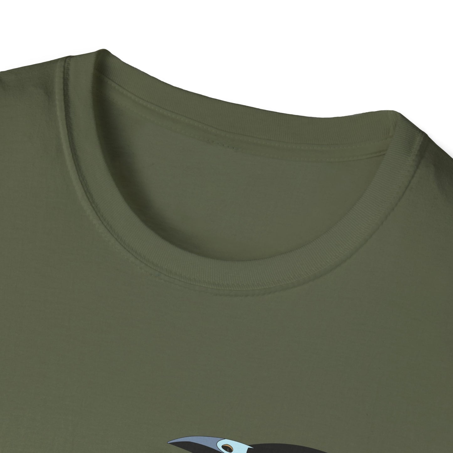 Blue-faced Honeyeater- Small design (white font)- Small design - Unisex Softstyle T-Shirt