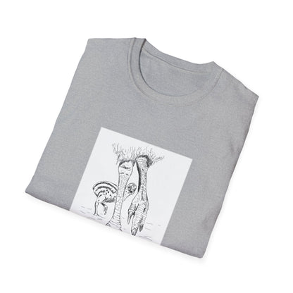 Southern Cassowary with chick - Unisex Softstyle T-Shirt