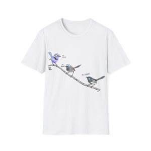 A trio of  Fairy-wrens (spendid, superb and lovely) - Unisex Softstyle T-Shirt Printify