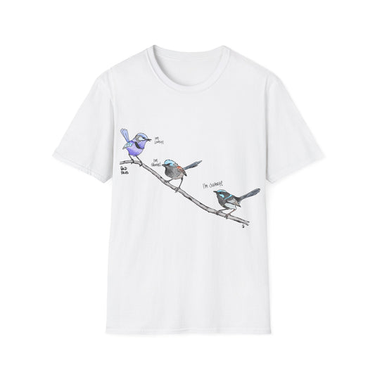 A trio of  Fairy-wrens (spendid, superb and lovely) - Unisex Softstyle T-Shirt Printify