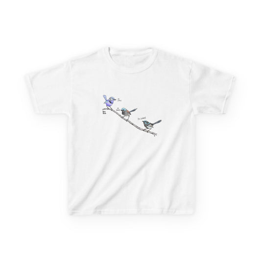 A trio of Fairy-wrens (spendid, superb and lovely) | Kids Heavy Cotton™ Tee Printify