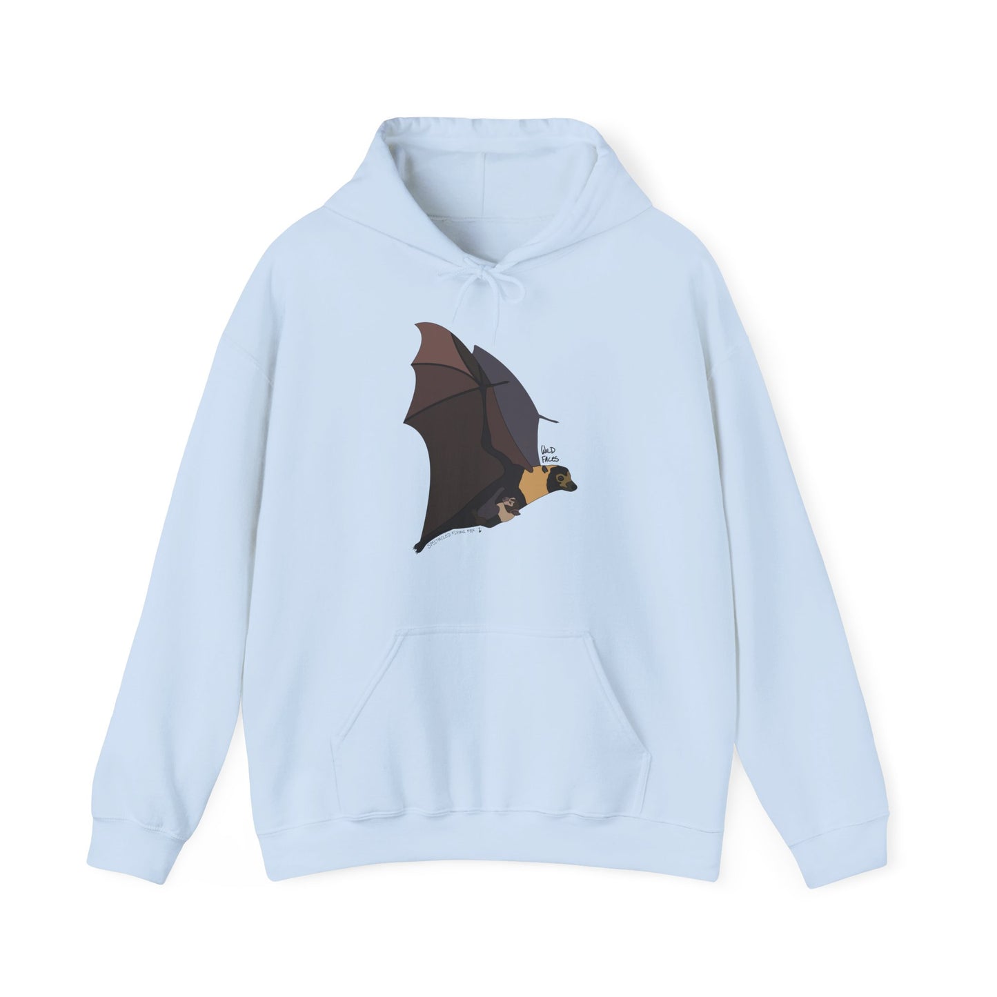 Spectacled Flying Fox (in flight) | Unisex Heavy Blend™ Hooded Sweatshirt