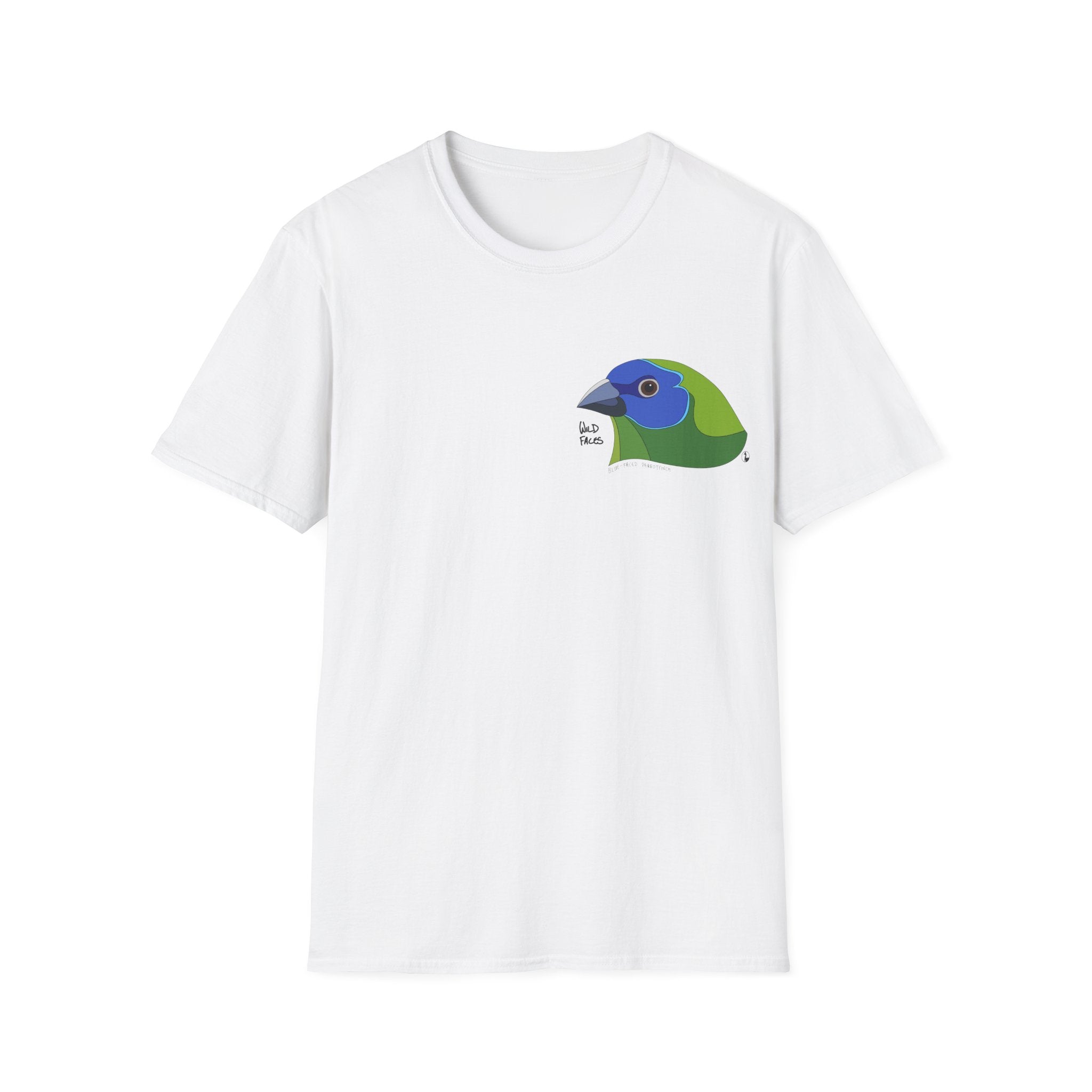 Blue-faced Parrotfinch - Small design - Unisex Softstyle T-Shirt
