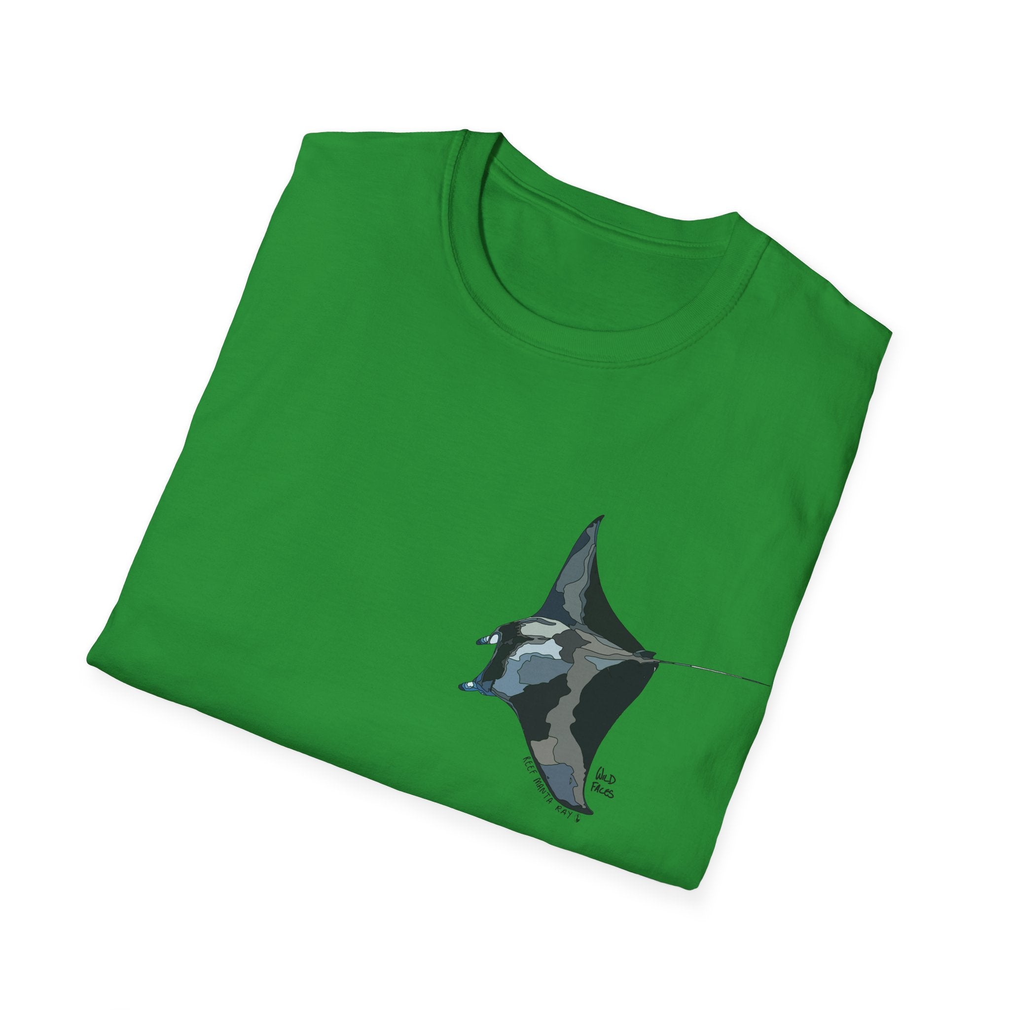 Reef Manta Ray- small design - Unisex Softstyle T-Shirt Printify
