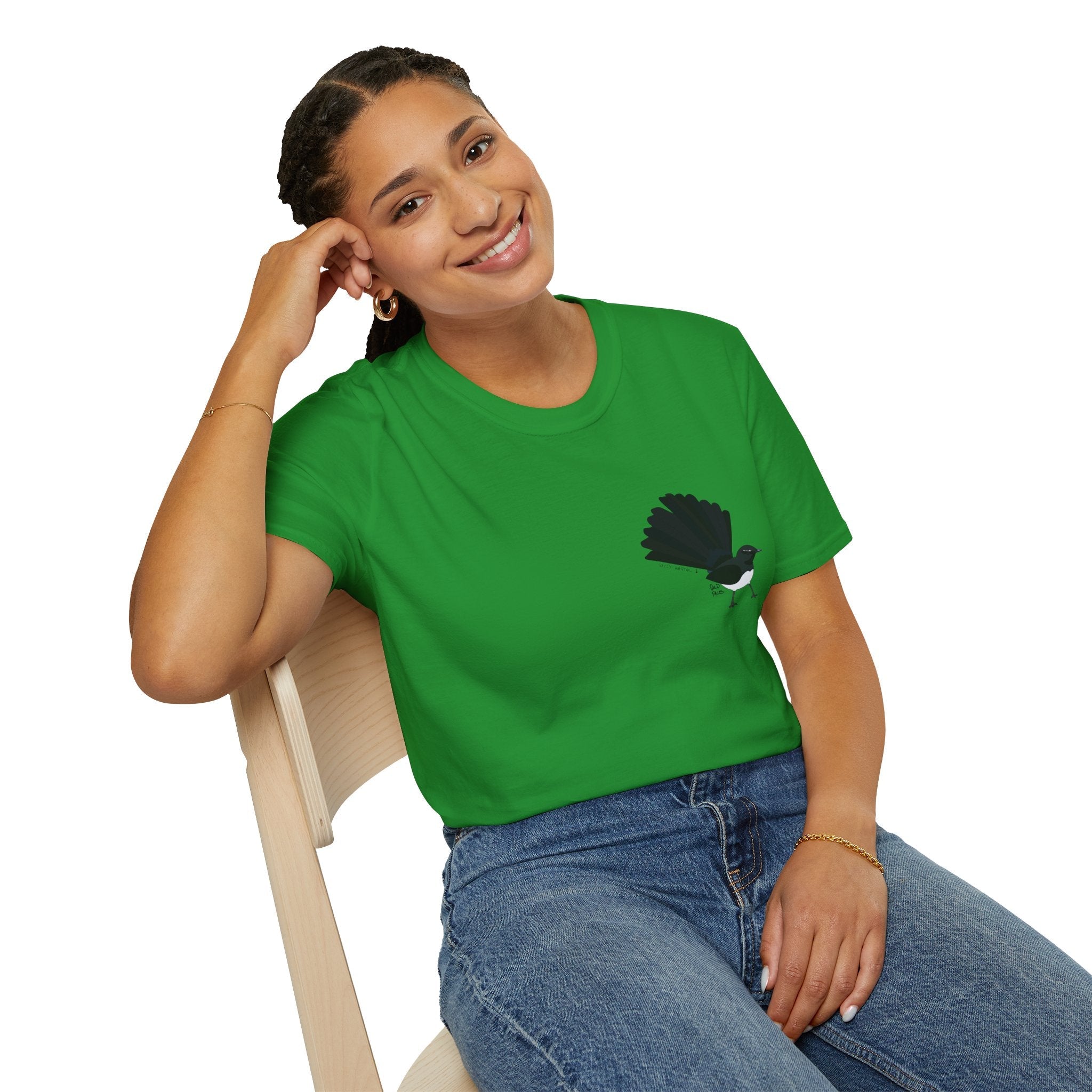 Willy Wagtail - Small design - Unisex Softstyle T-Shirt Printify