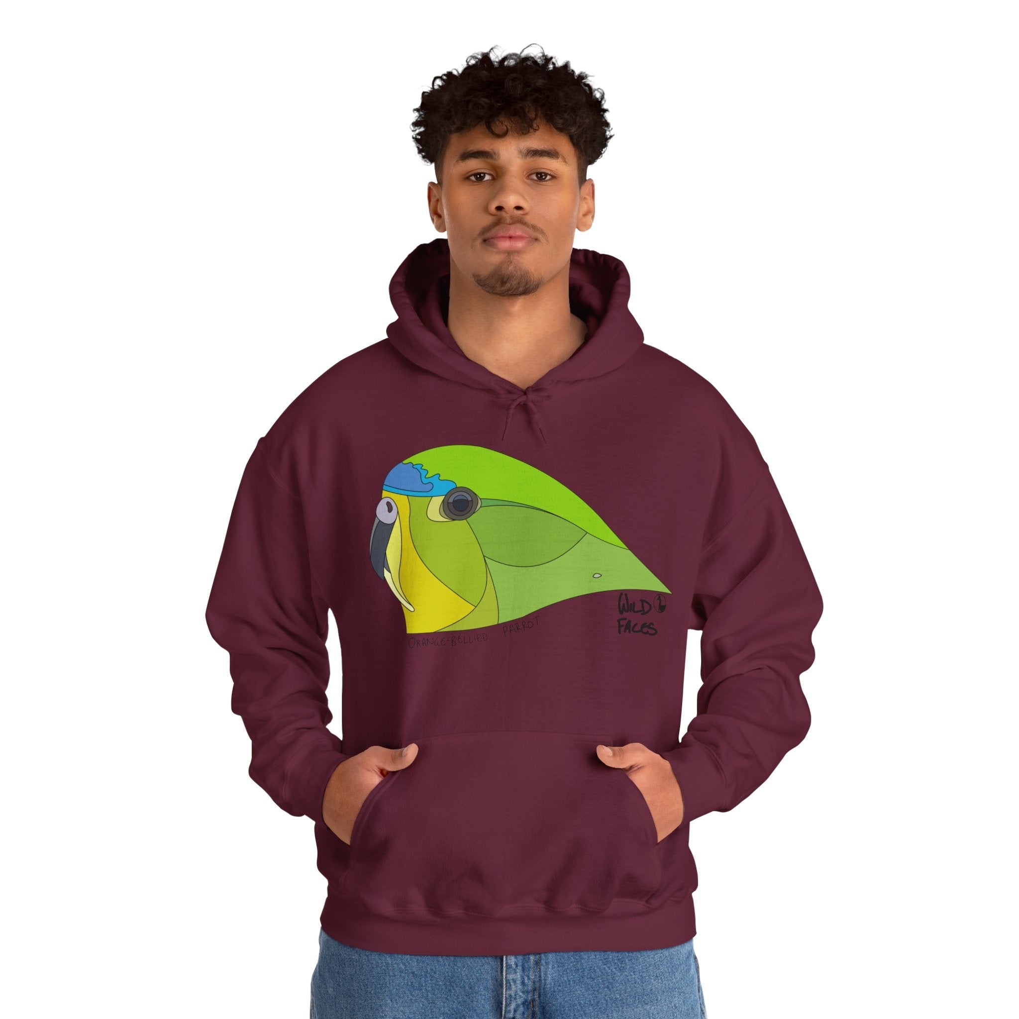 Orange-bellied Parrot | Unisex Heavy Blend™ Hooded Sweatshirt Printify