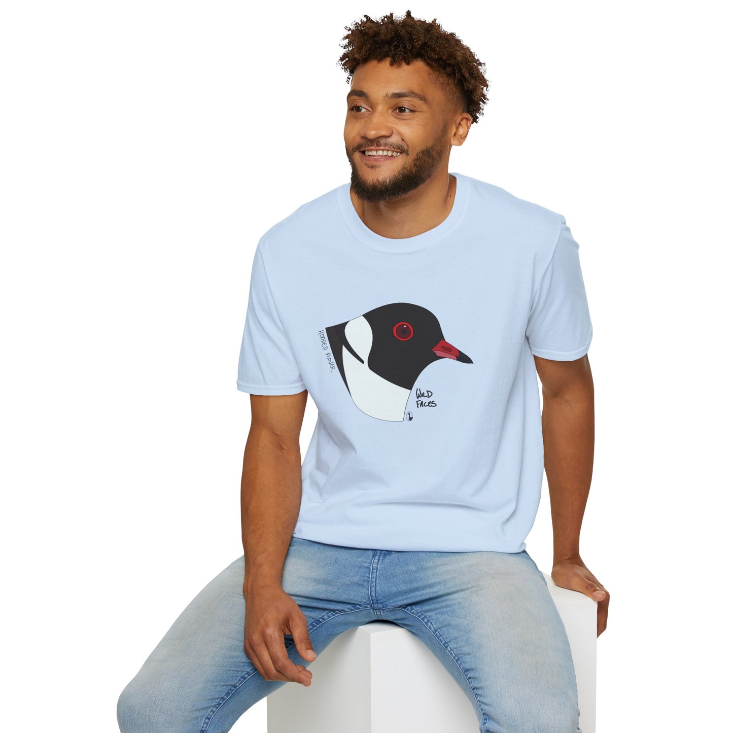 Hooded Plover Head- Unisex Softstyle T-Shirt