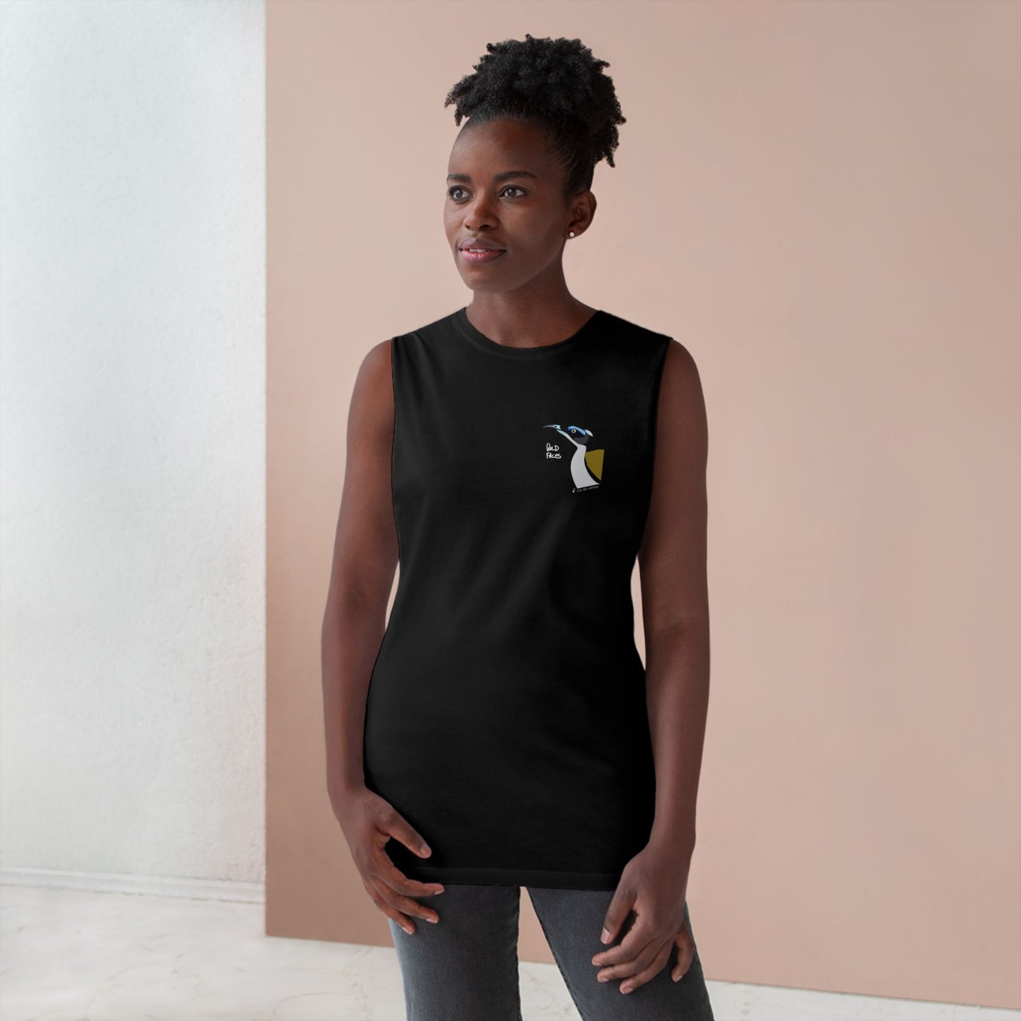 Blue-faced Honeyeater (white font) - Unisex Barnard Tank