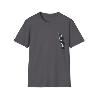 Australian Magpie - Small design - Unisex Softstyle T-Shirt Printify