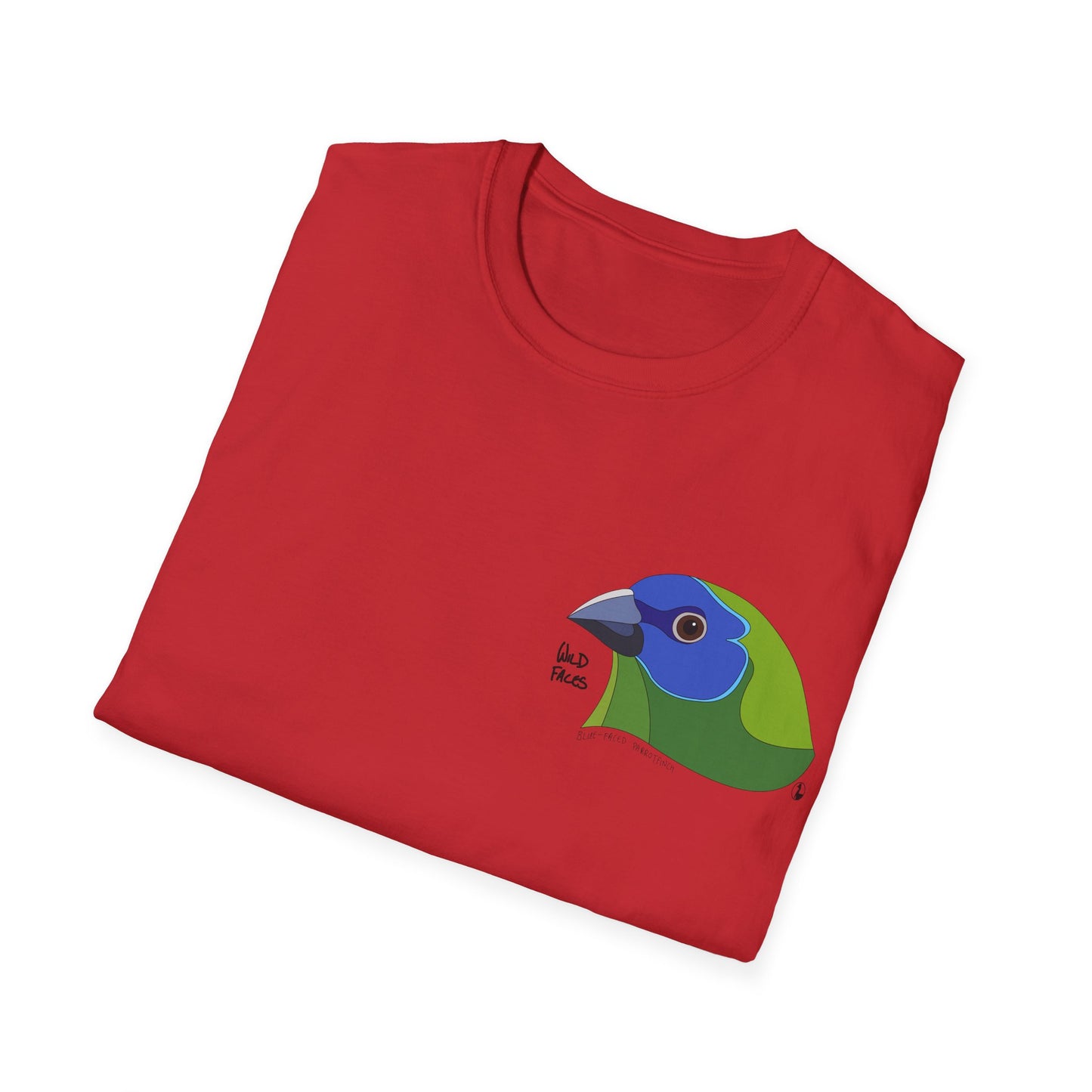 Blue-faced Parrotfinch - Small design - Unisex Softstyle T-Shirt Printify