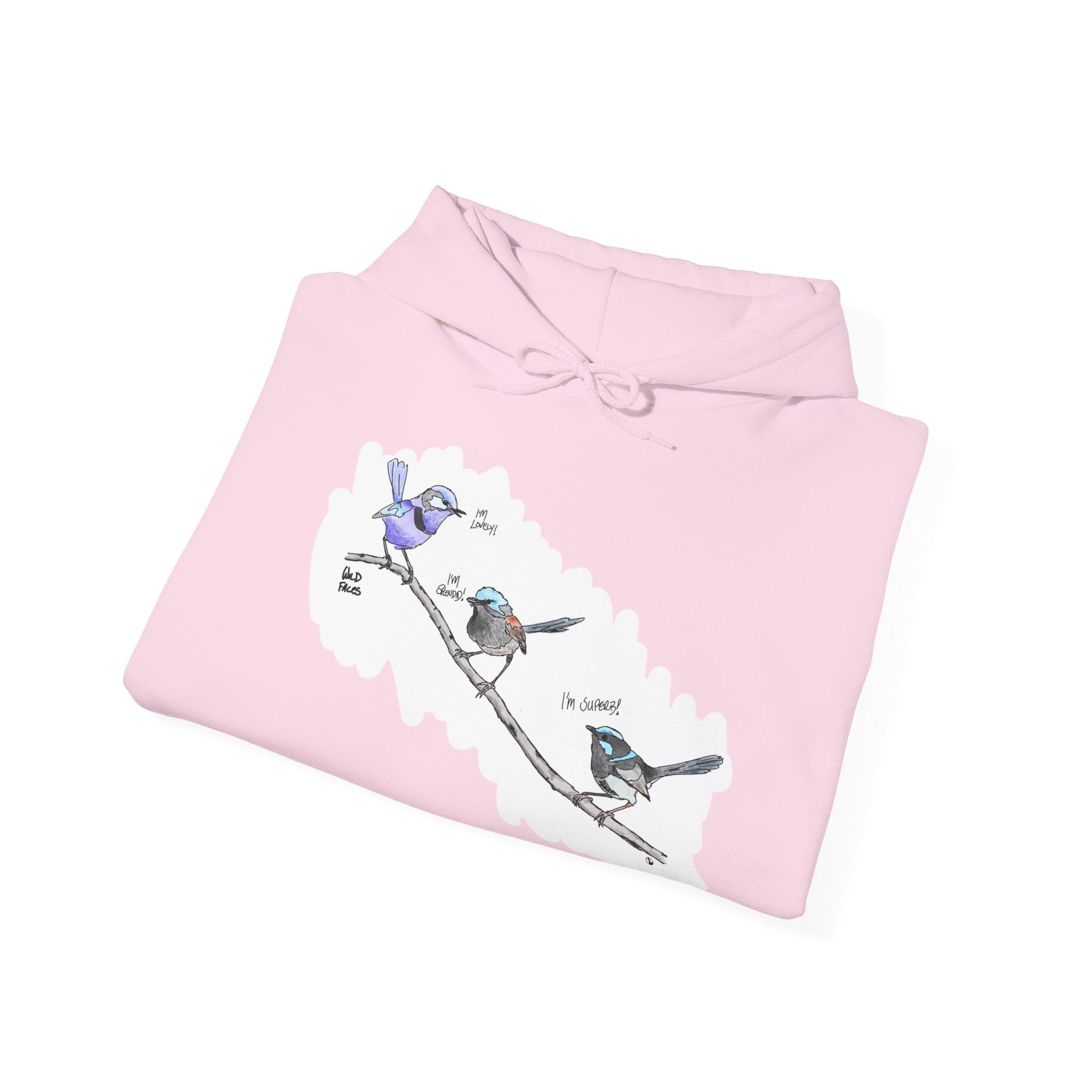 A trio of Fairywrens (spendid, superb and lovely) | Unisex Heavy Blend™ Hooded Sweatshirt Printify