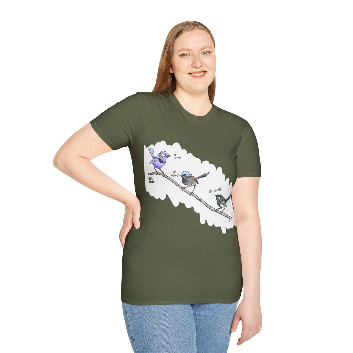 A trio of  Fairy-wrens (spendid, superb and lovely) - Unisex Softstyle T-Shirt