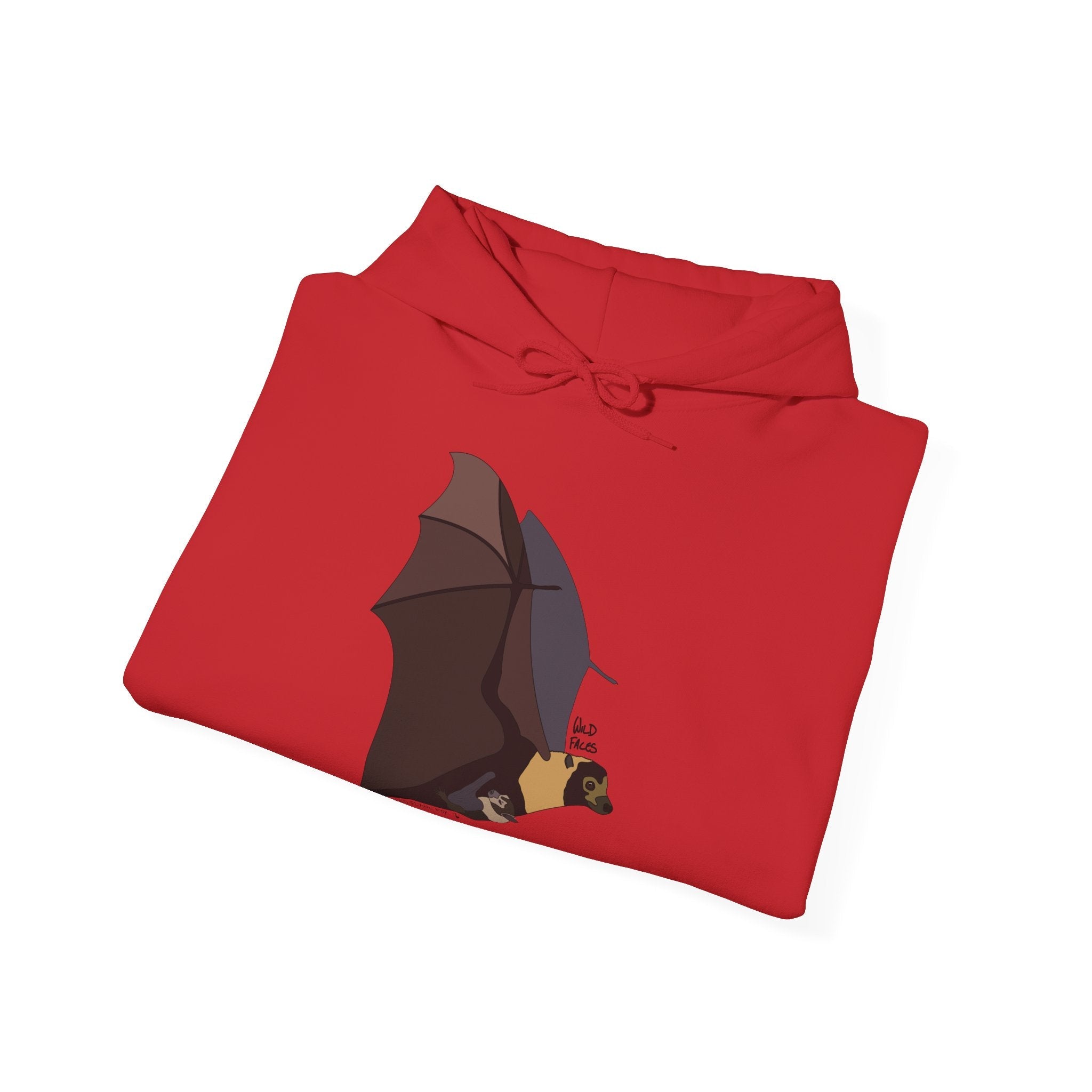 Spectacled Flying Fox (in flight) | Unisex Heavy Blend™ Hooded Sweatshirt Printify