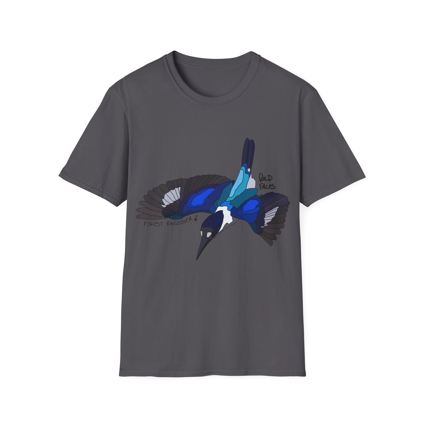 Forest Kingfisher (flying) - Unisex Softstyle T-Shirt