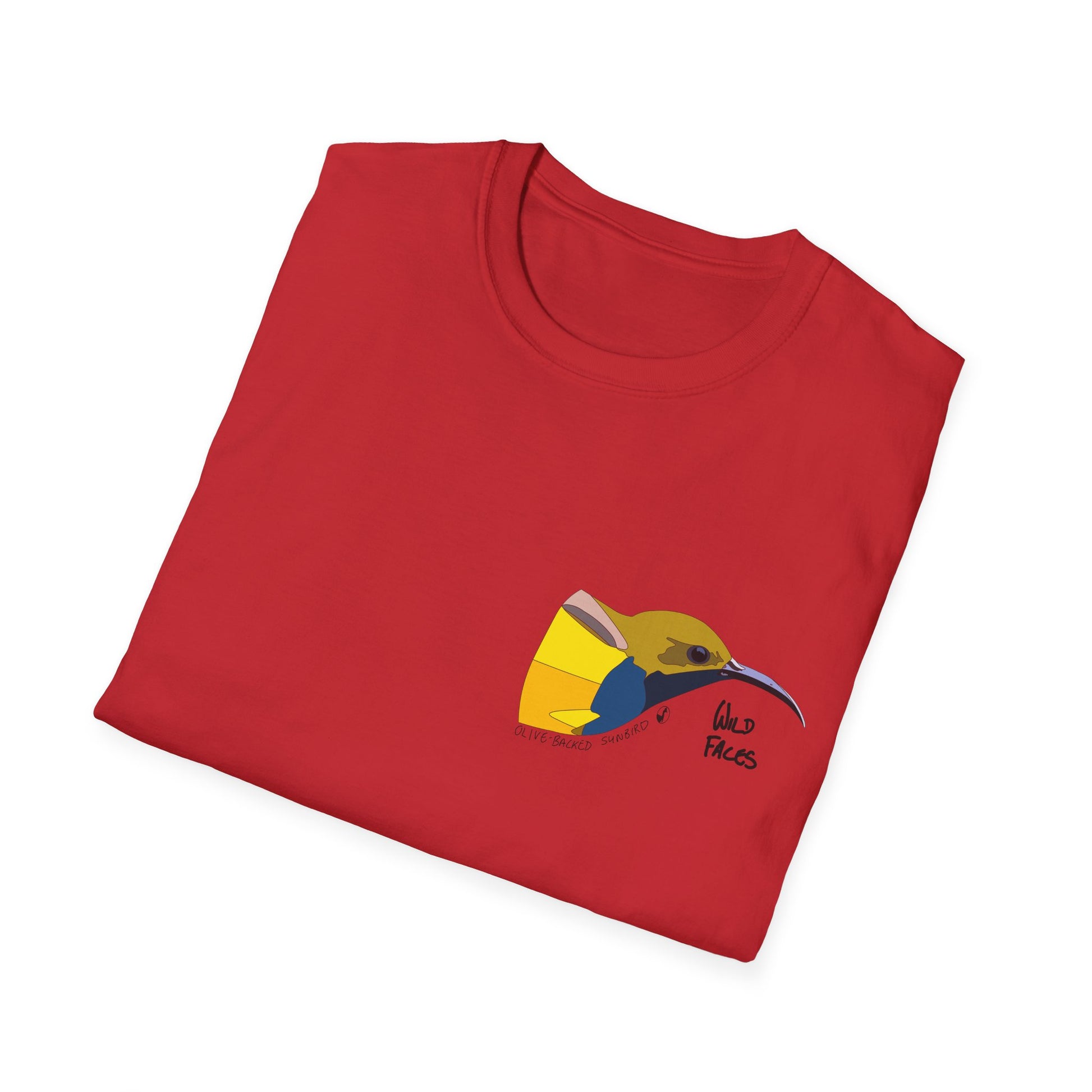 Olive-backed Sunbird - Small design - Unisex Softstyle T-Shirt Printify