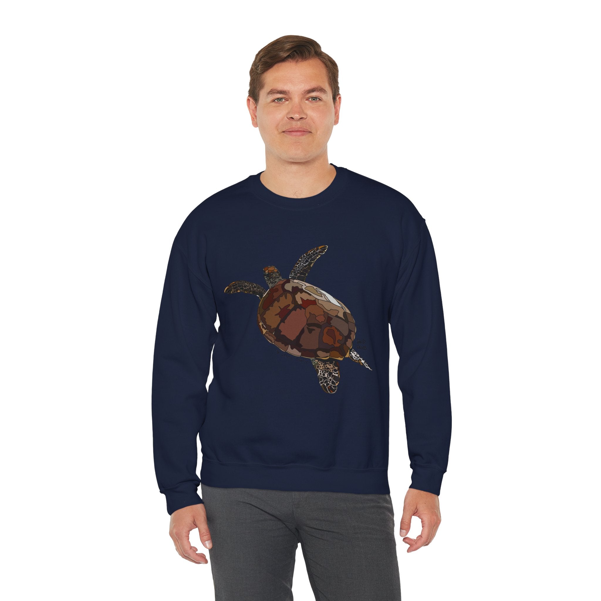 Green Turtle Sweatshirt | Unisex Heavy Blend™ Crewneck Printify