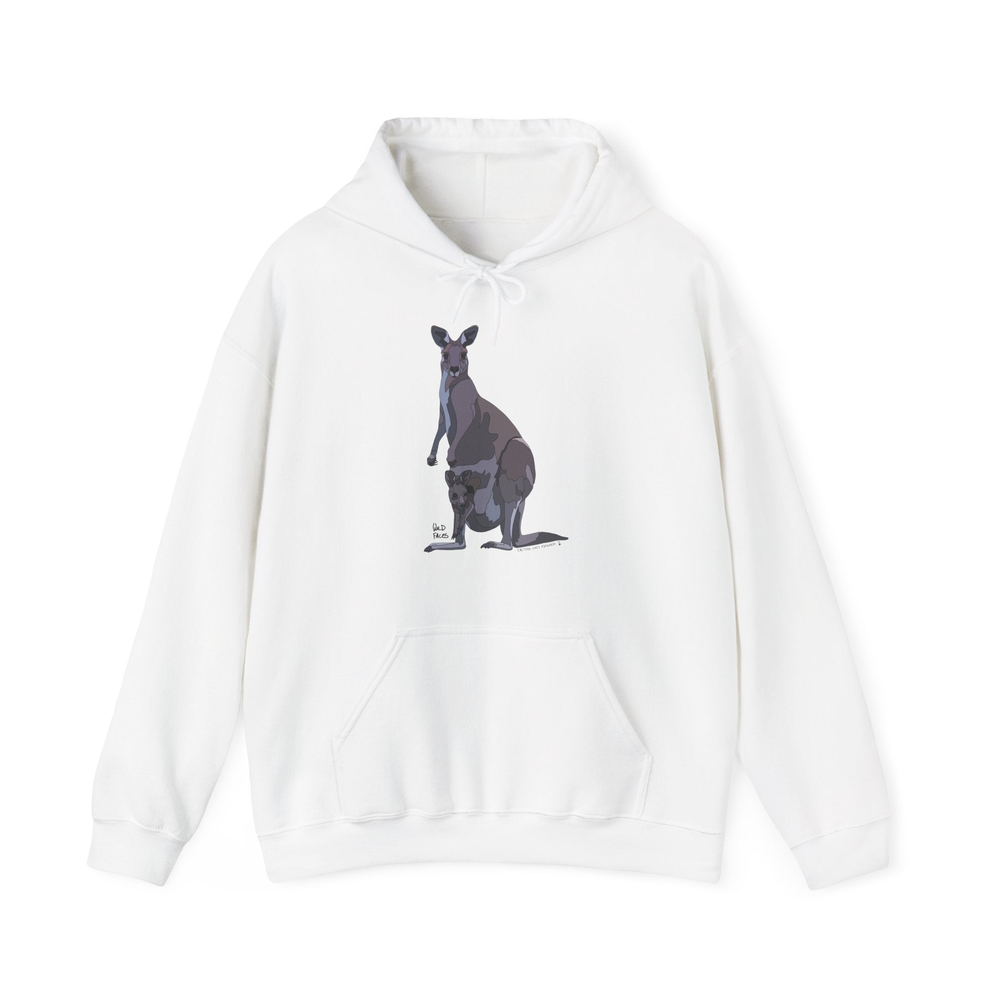 Eastern Grey Kangaroo (with joey) | Unisex Heavy Blend™ Hooded Sweatshirt