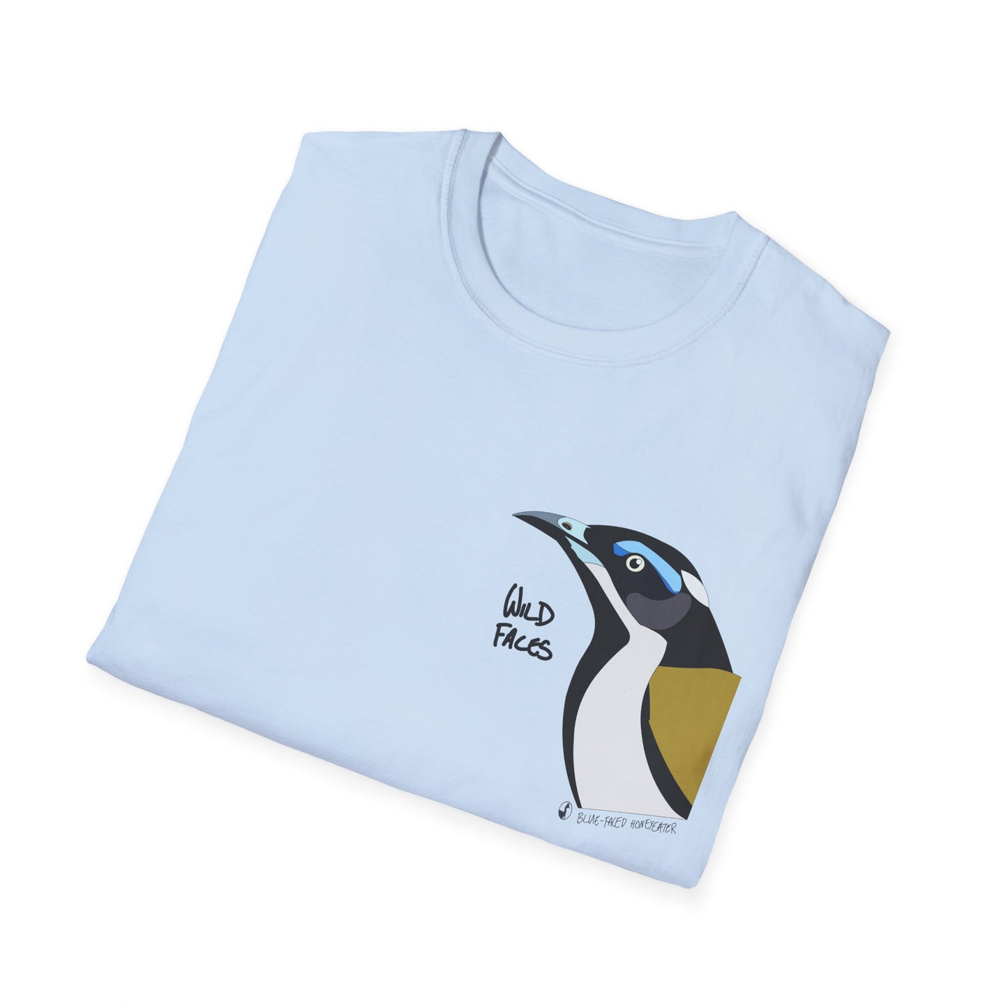 Blue-faced Honeyeater- Small design - Unisex Softstyle T-Shirt