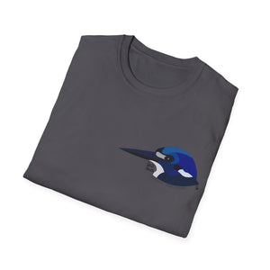 Forest Kingfisher - Small design - Unisex Softstyle T-Shirt - Wild Faces