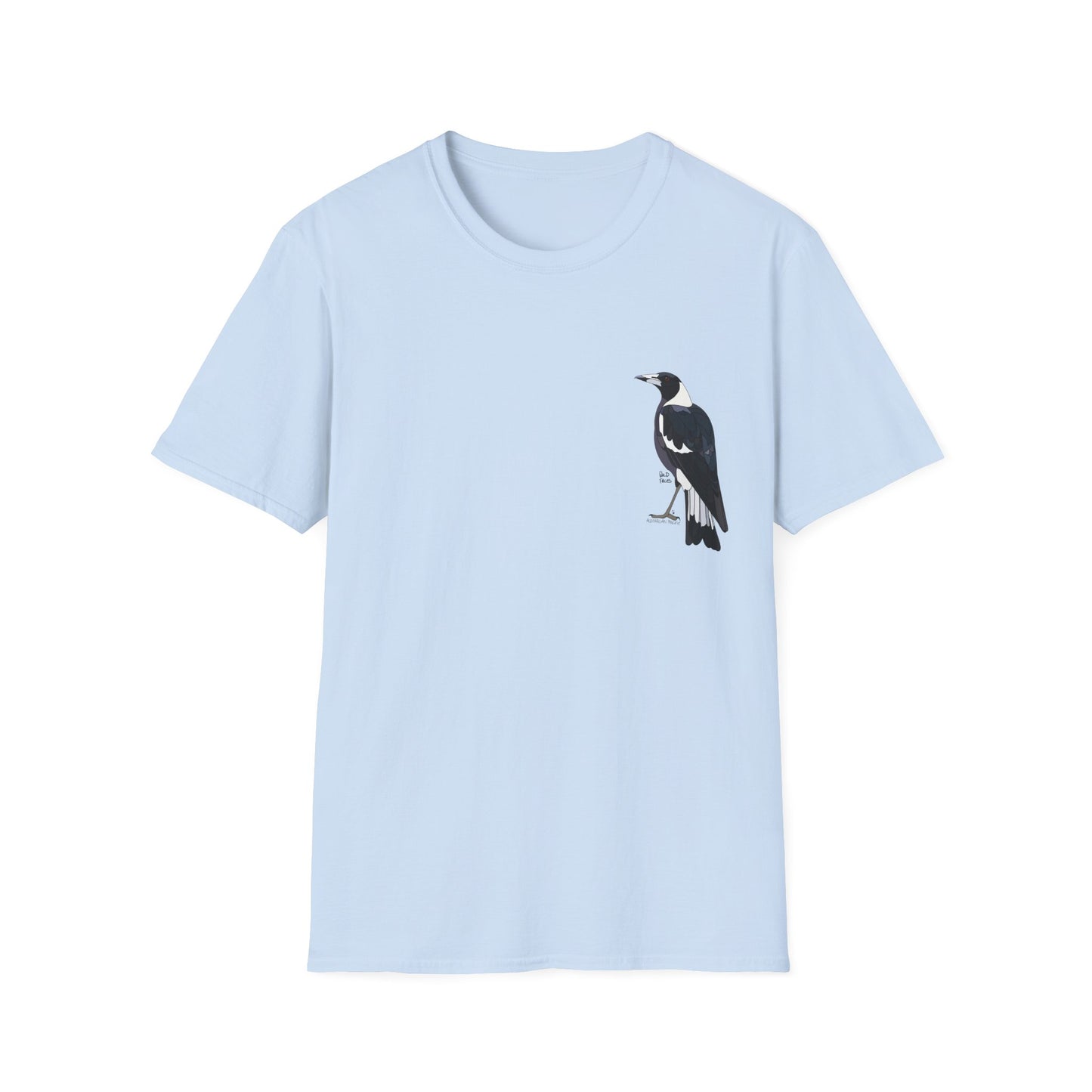 Australian Magpie - Small design - Unisex Softstyle T-Shirt Printify