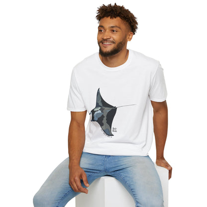 Reef Manta Ray- large design - Unisex Softstyle T-Shirt