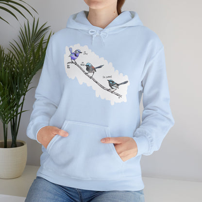 A trio of Fairywrens (spendid, superb and lovely) | Unisex Heavy Blend™ Hooded Sweatshirt