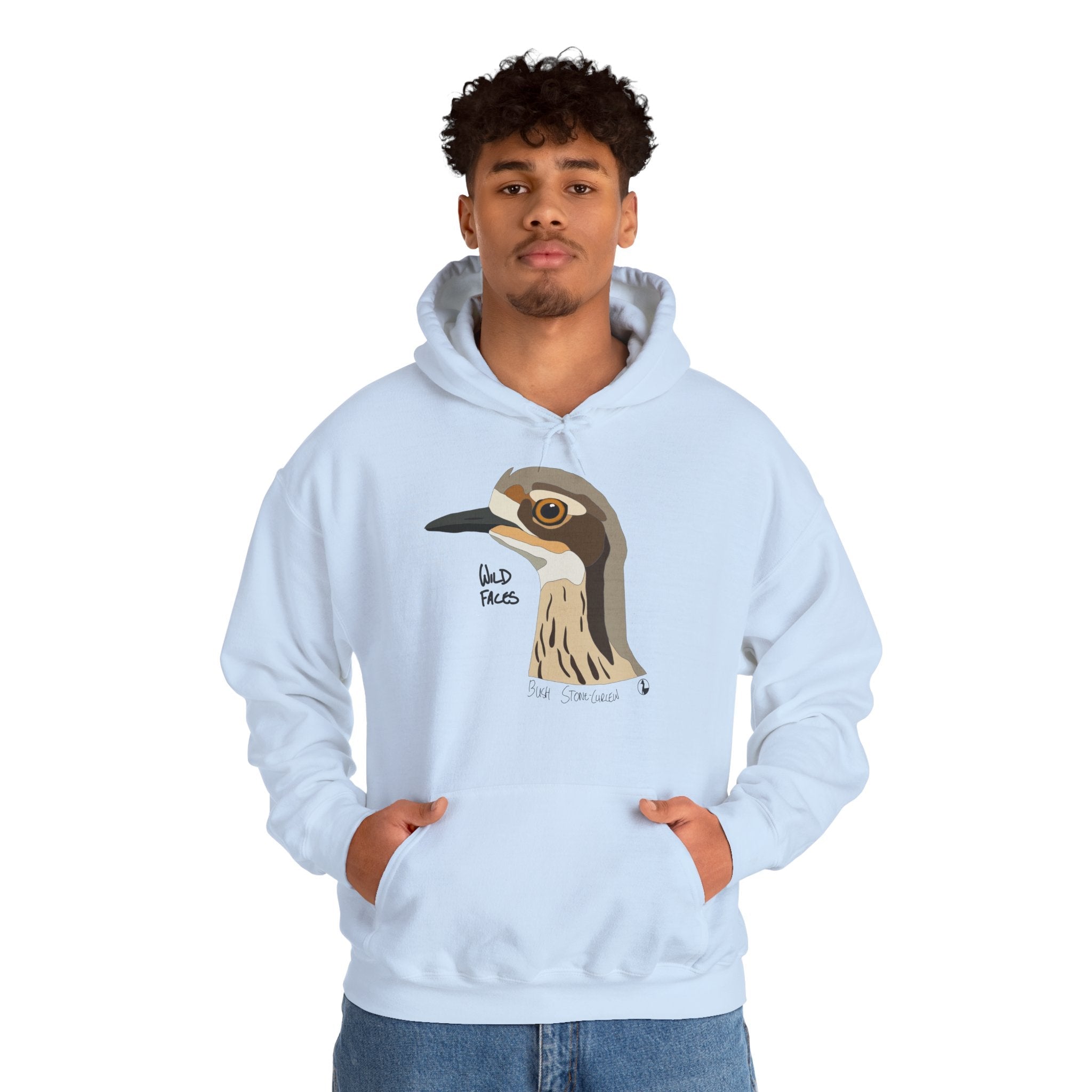 Bush-stone Curlew (head) | Unisex Heavy Blend™ Hooded Sweatshirt Printify