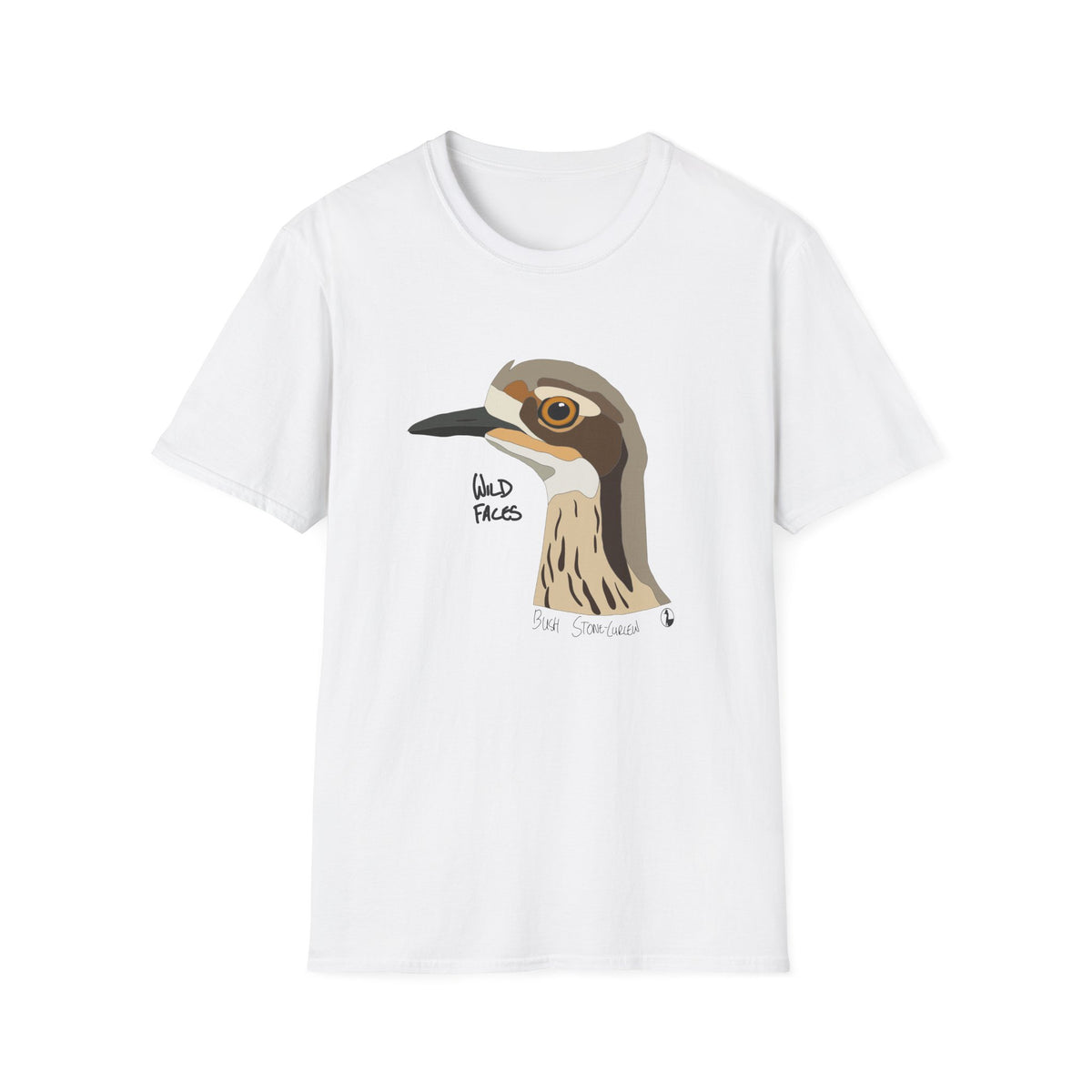Bush Stone-curlew Head - Unisex Softstyle T-Shirt