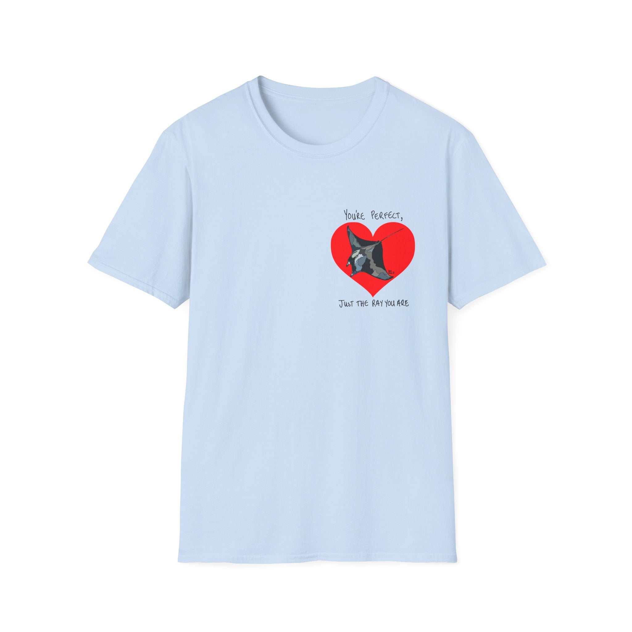 Love from... a Reef Manta Ray- small design - Unisex Softstyle T-Shirt