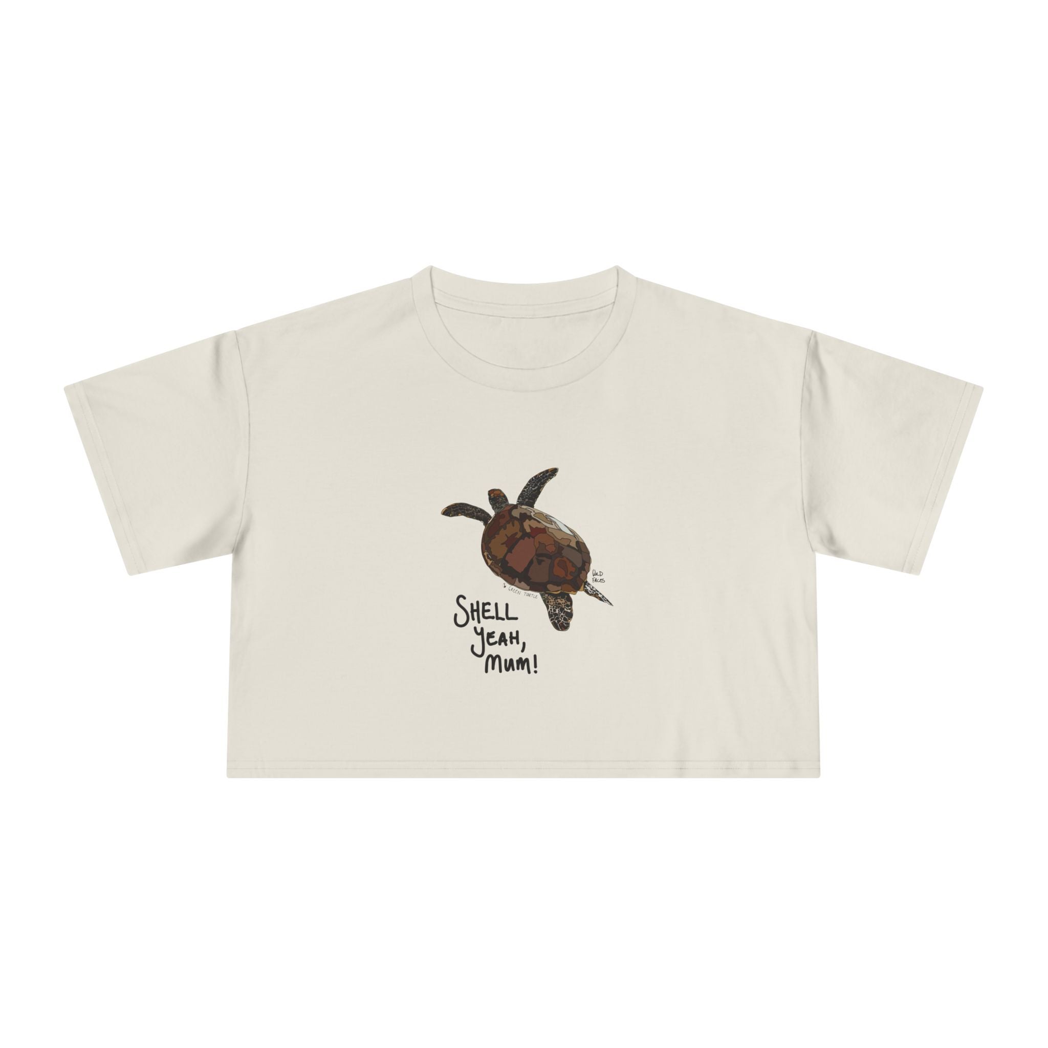 Shell yeah, mum - Green Turtle - Women's Crop Tee