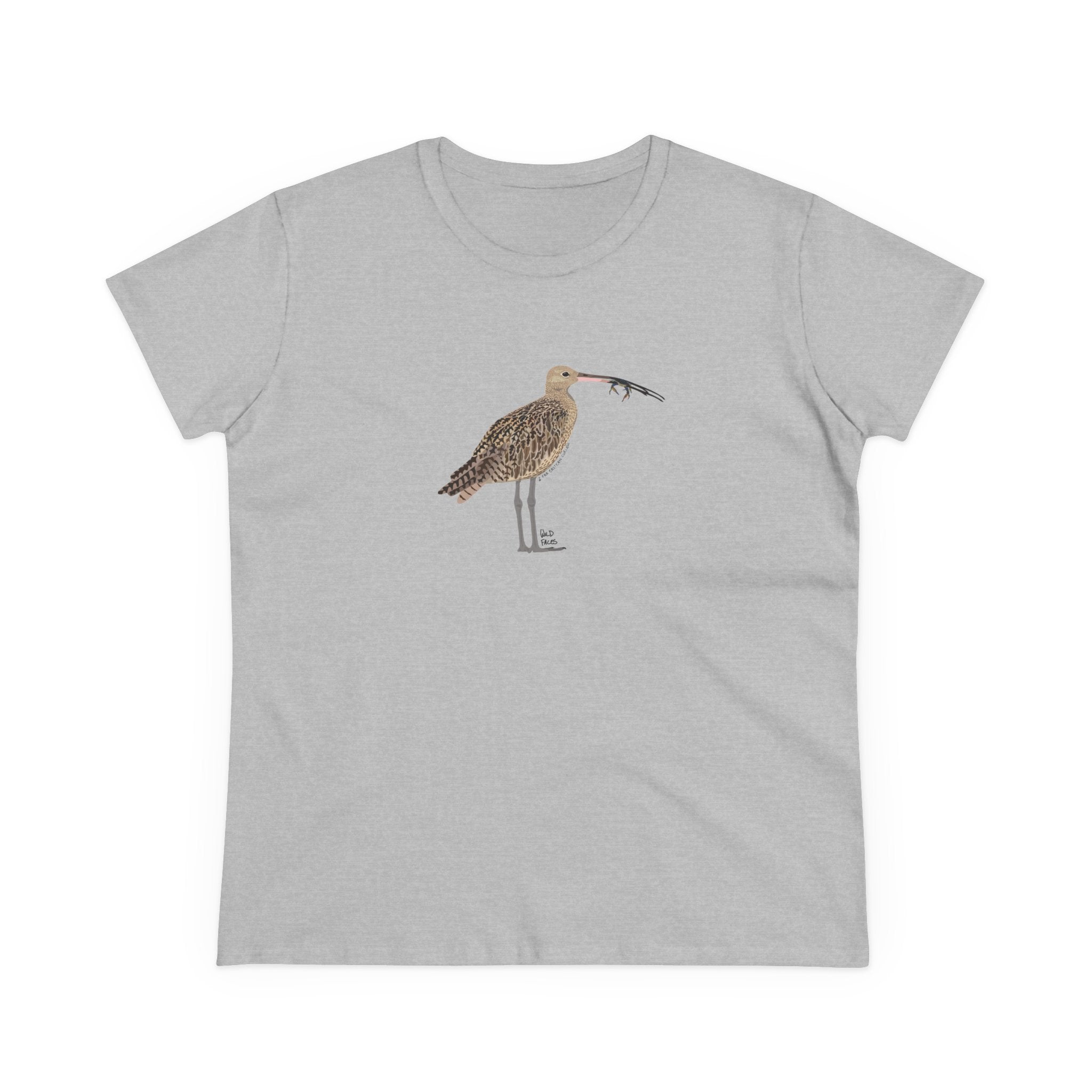 Eastern Curlew (feeding) - Women's Midweight Cotton Tee