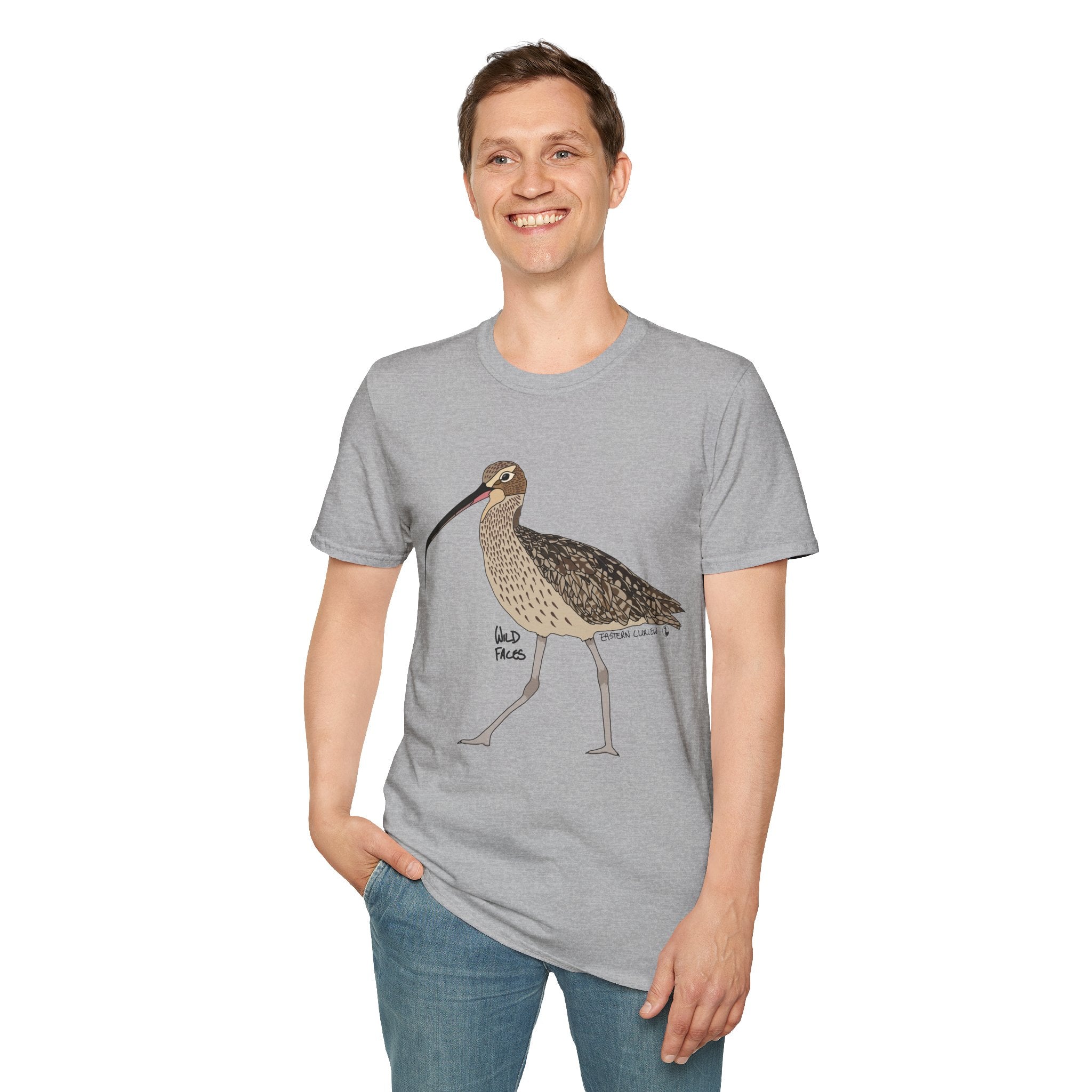 Eastern Curlew- Unisex Softstyle T-Shirt Printify