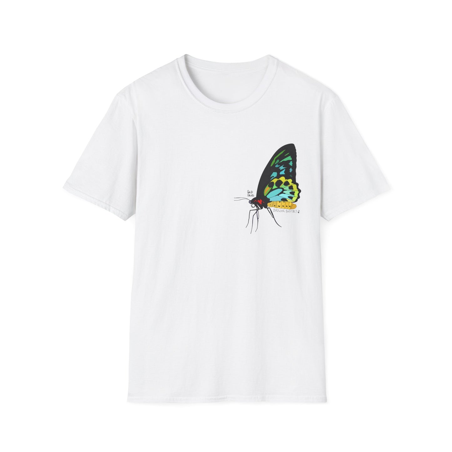 Birdwing Butterfly - Small design - Unisex Softstyle T-Shirt