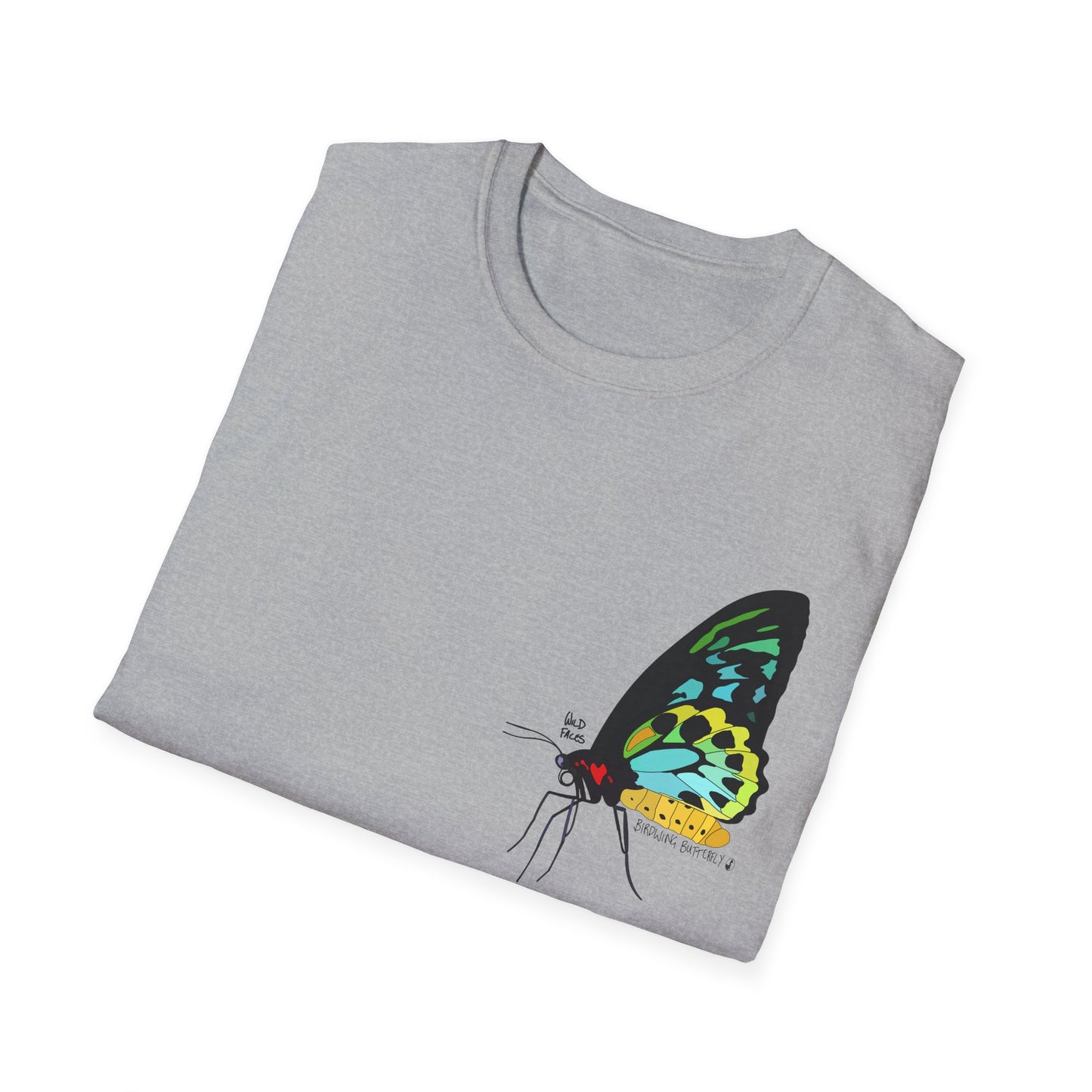 Birdwing Butterfly - Small design - Unisex Softstyle T-Shirt