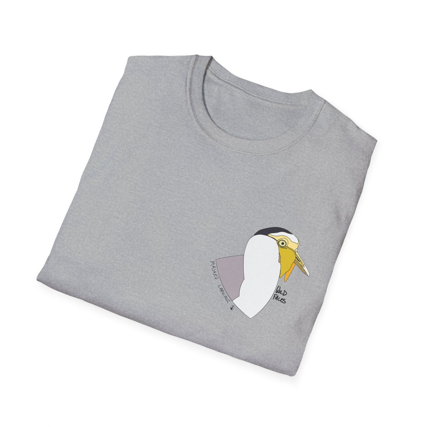 Masked Lapwing - Small design - Unisex Softstyle T-Shirt