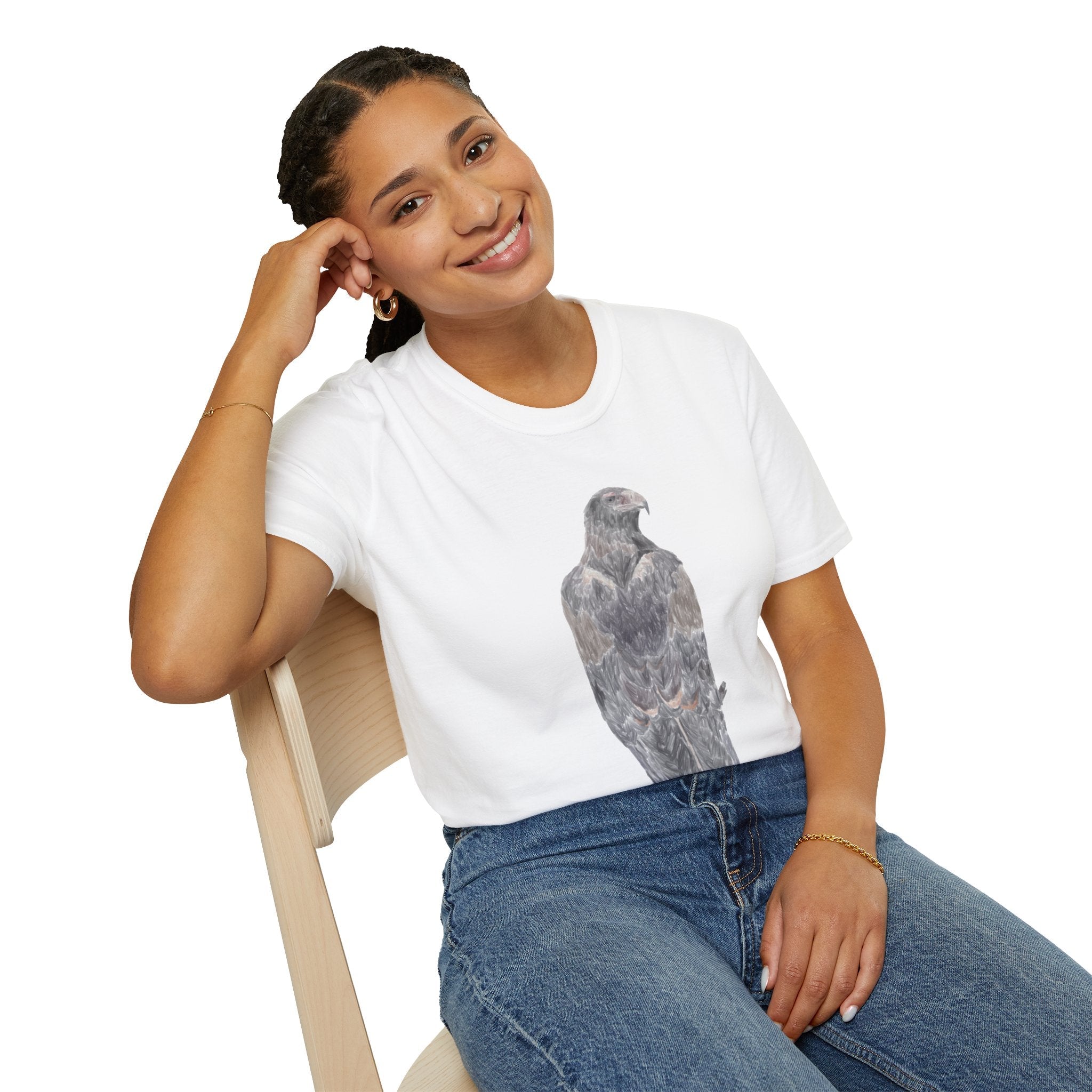 Wedge-tailed Eagle (pastel design) - Unisex Softstyle T-Shirt Printify