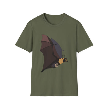 Spectacled Flying Fox (in flight) - Unisex Softstyle T-Shirt