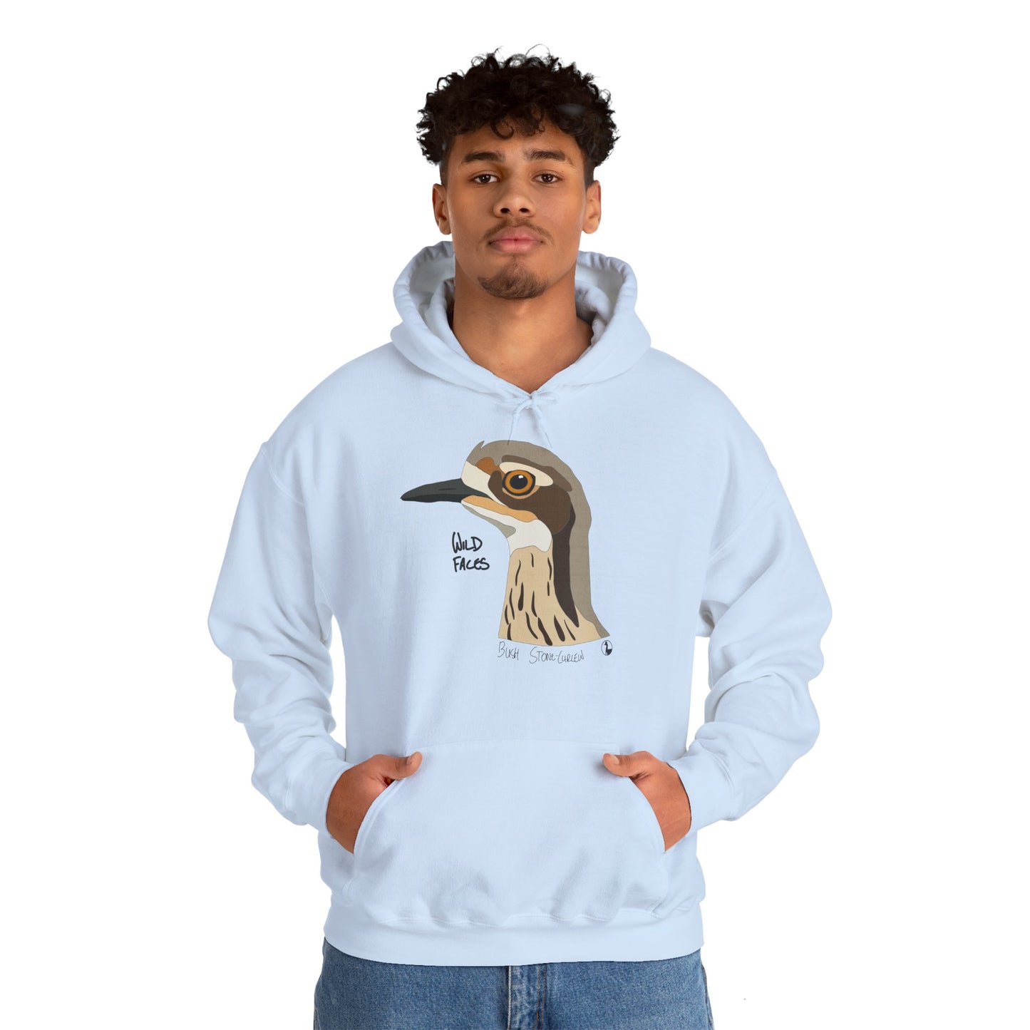 Bush-stone Curlew (head) | Unisex Heavy Blend™ Hooded Sweatshirt