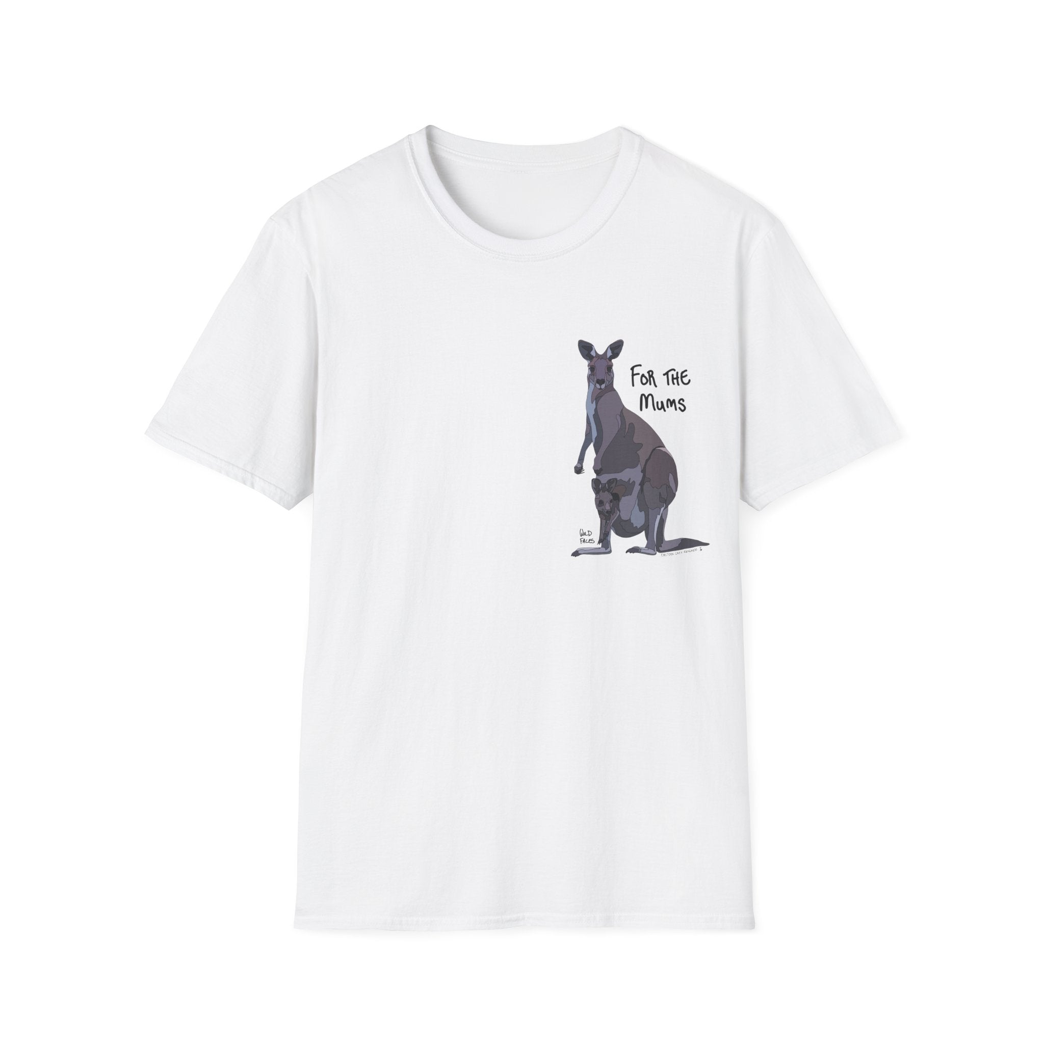 For the mums - Eastern Grey Kangaroo - Small design - Unisex Softstyle T-Shirt