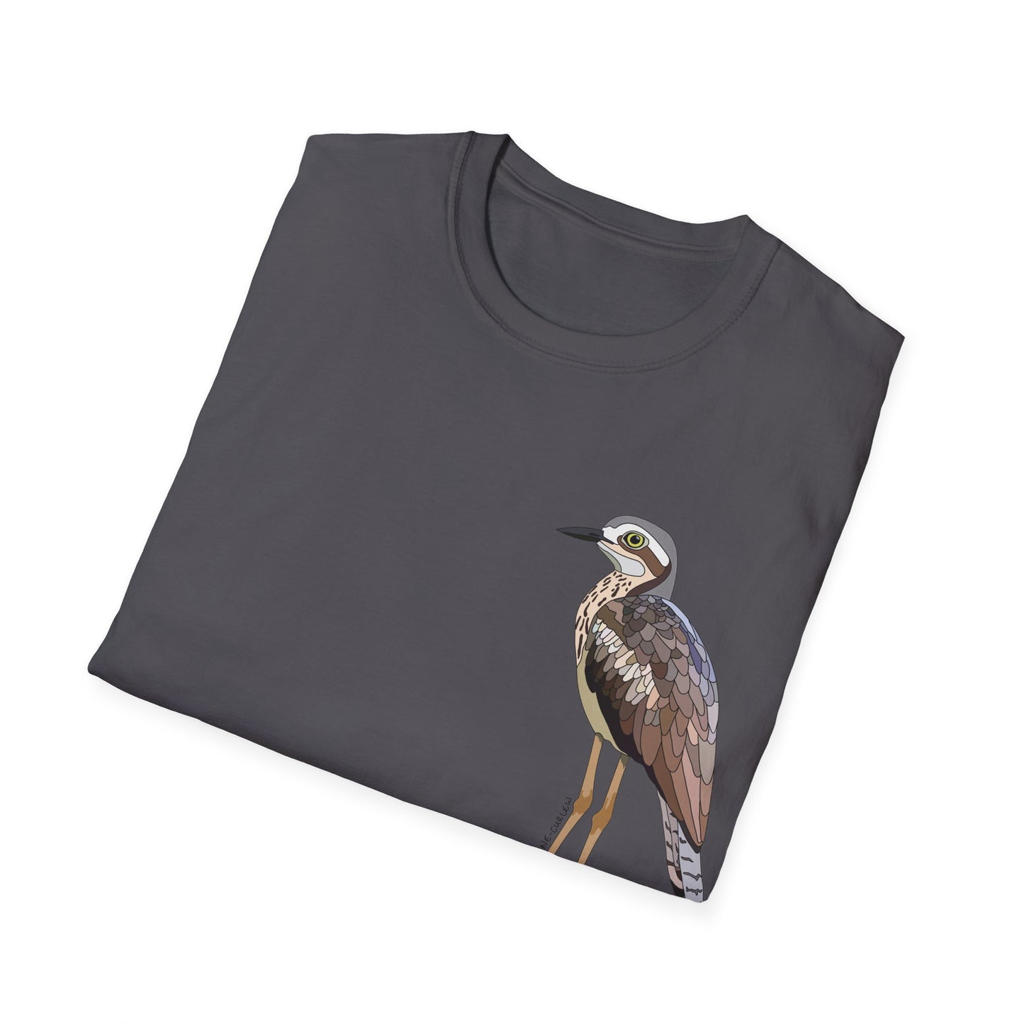 Bush Stone-curlew- Small design - Unisex Softstyle T-Shirt